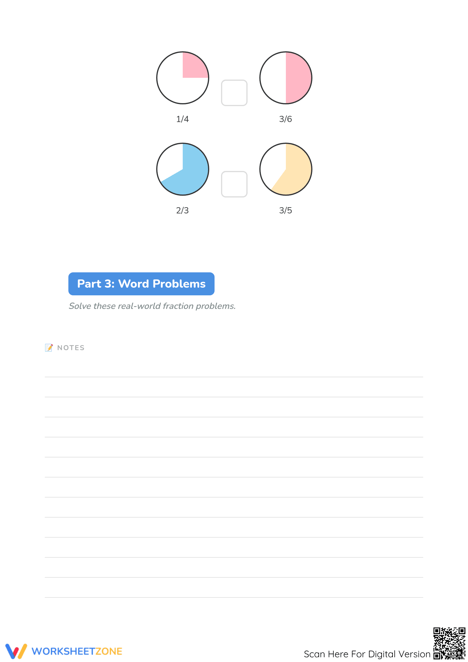 Essential Fraction Models Worksheet | Grade 3 Math - Page 3