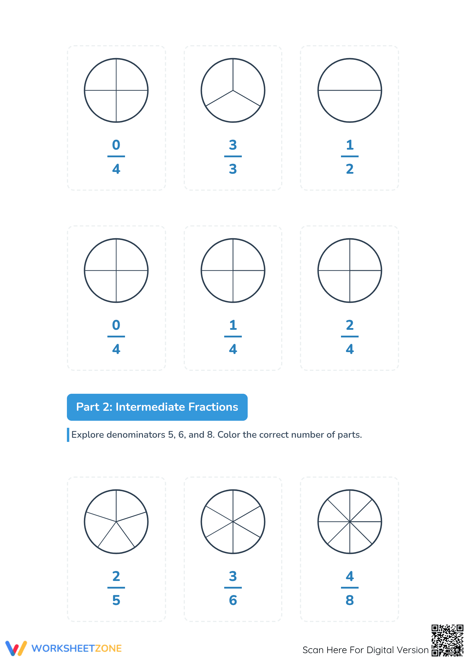 Essential Modeling Fractions with Circles | Grade 3-5 Math - Page 2