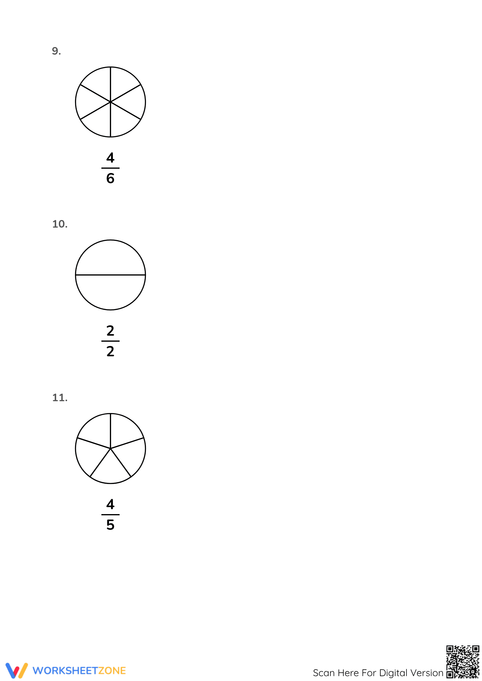 Printable Modeling Fractions with Circles | Grade 3 Aligned - Page 4