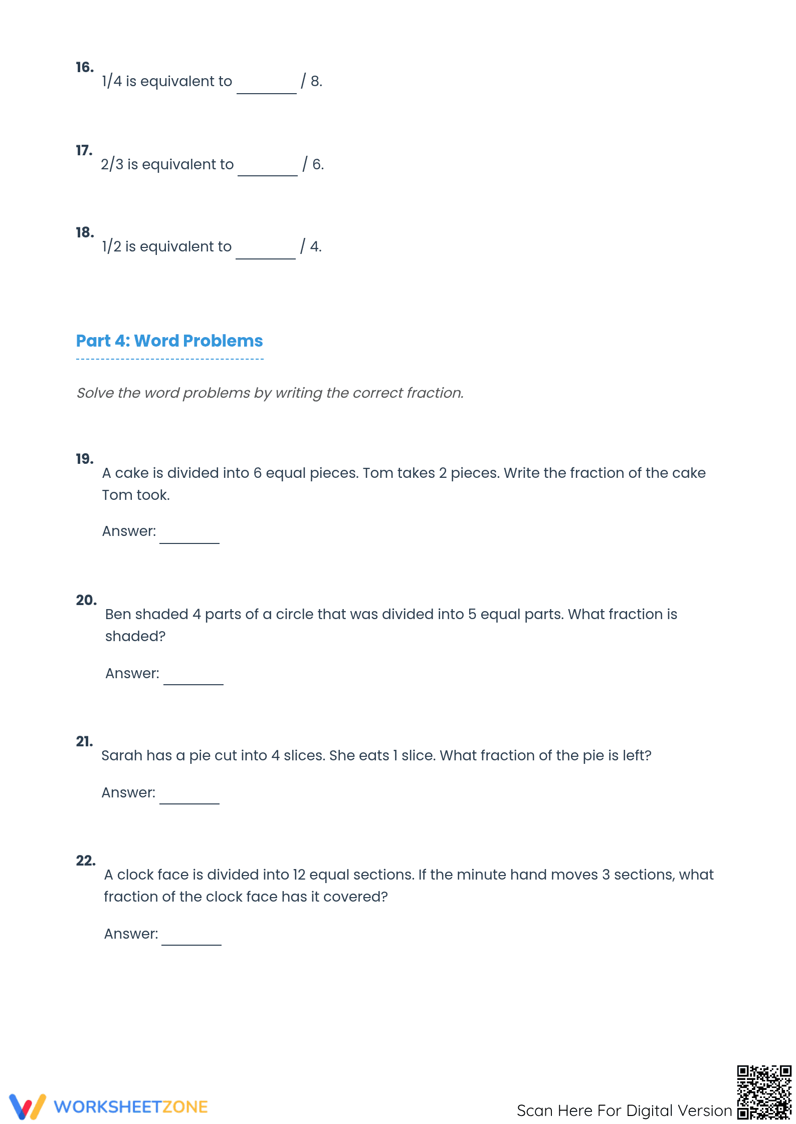 Essential Modeling Fractions with Circles Worksheet - Page 4