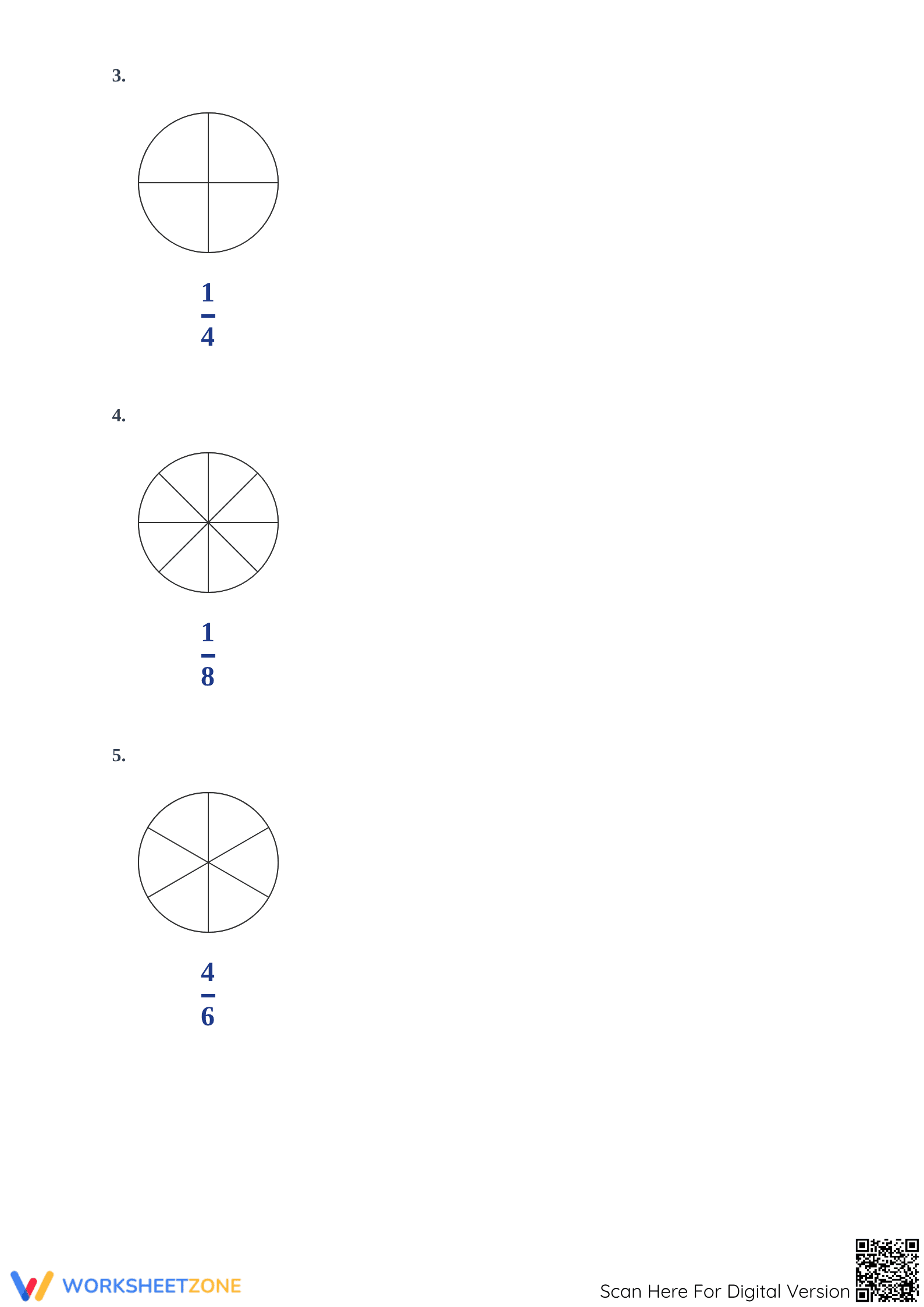 Modeling Fractions with Circles Worksheet | Printable Math - Page 2