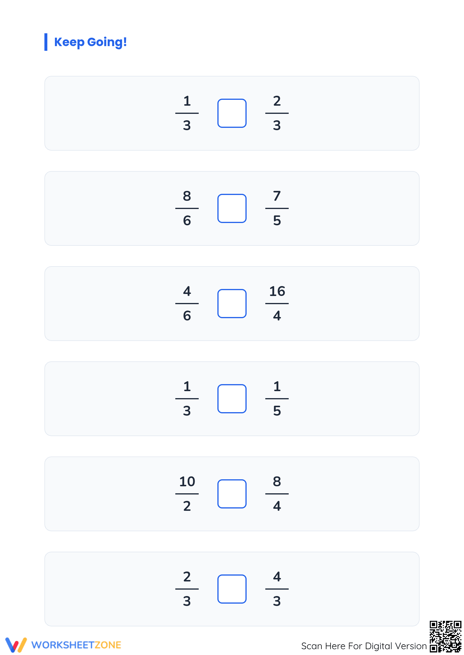 Essential Comparing Simple and Improper Fractions Worksheet - Page 5