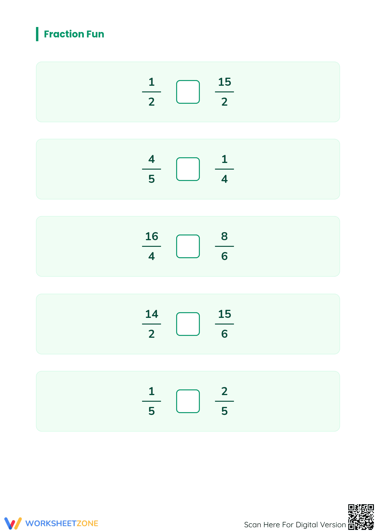 Comparing Simple and Improper Fractions | Printable Mastery - Page 3
