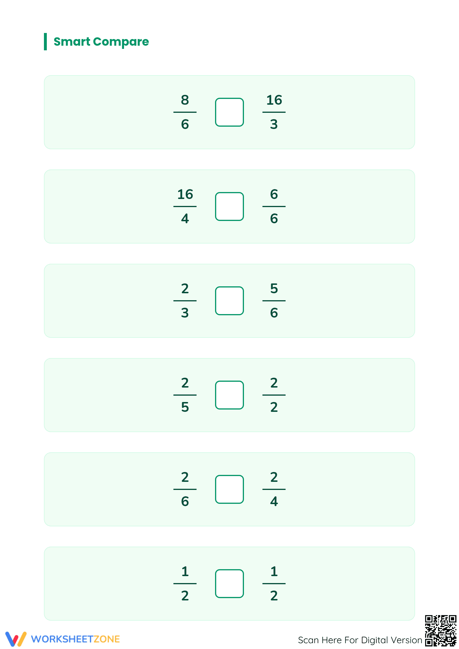 Comparing Simple and Improper Fractions | Printable Mastery - Page 5