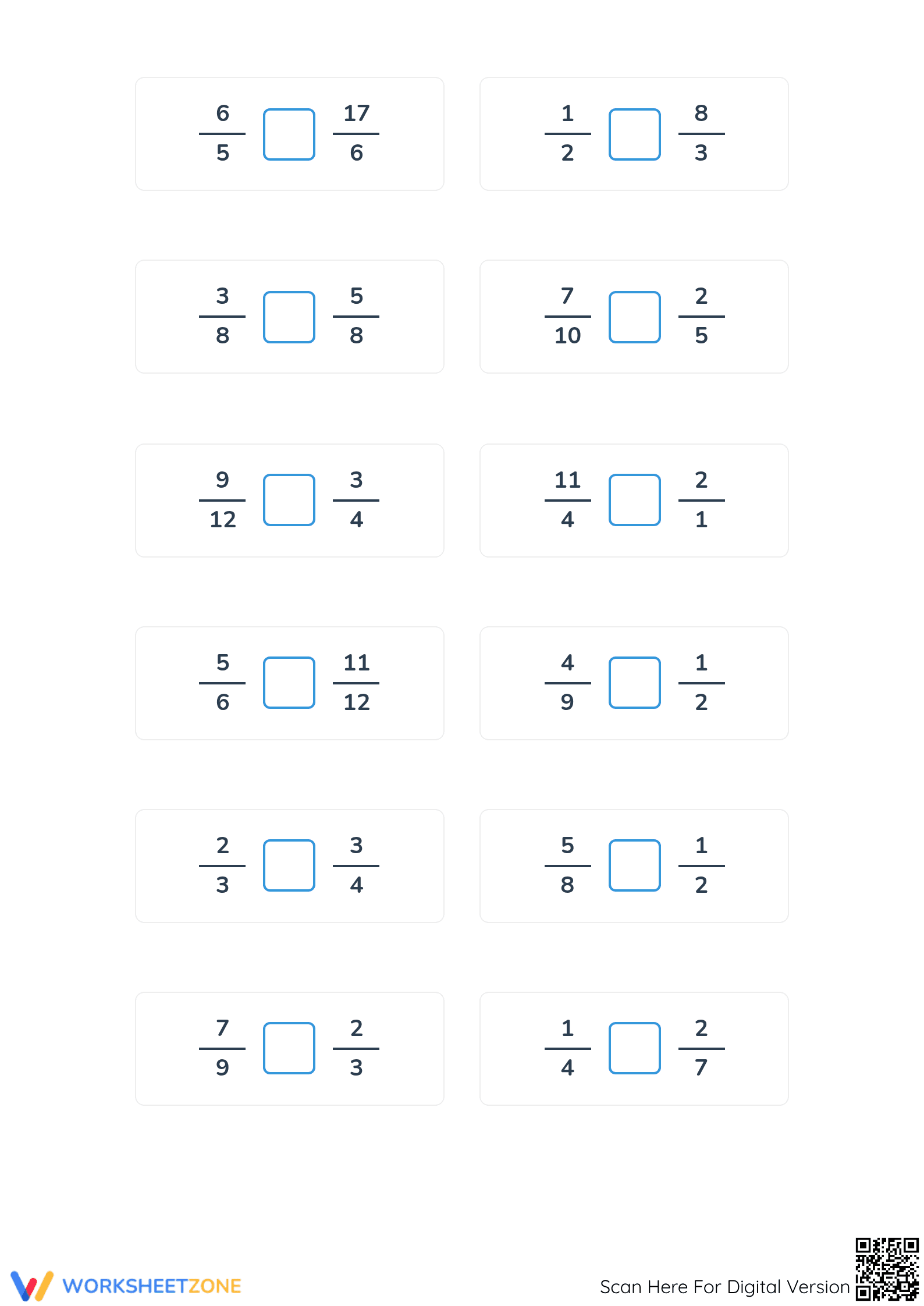 Essential Comparing Proper and Improper Fractions Worksheet - Page 4