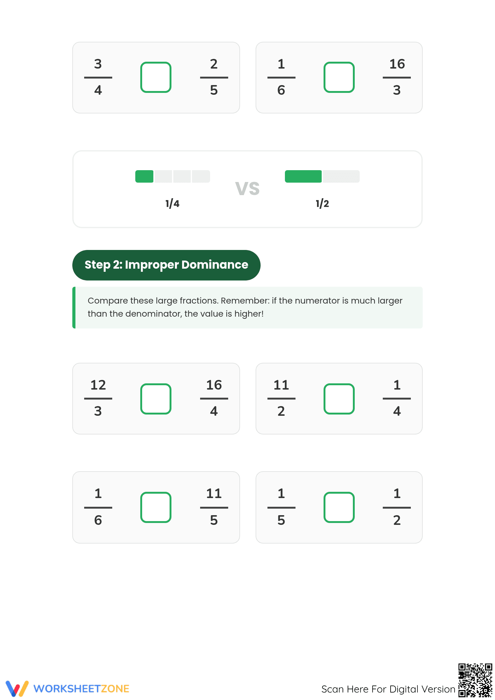 Comparing Simple and Improper Fractions | Essential Math - Page 2