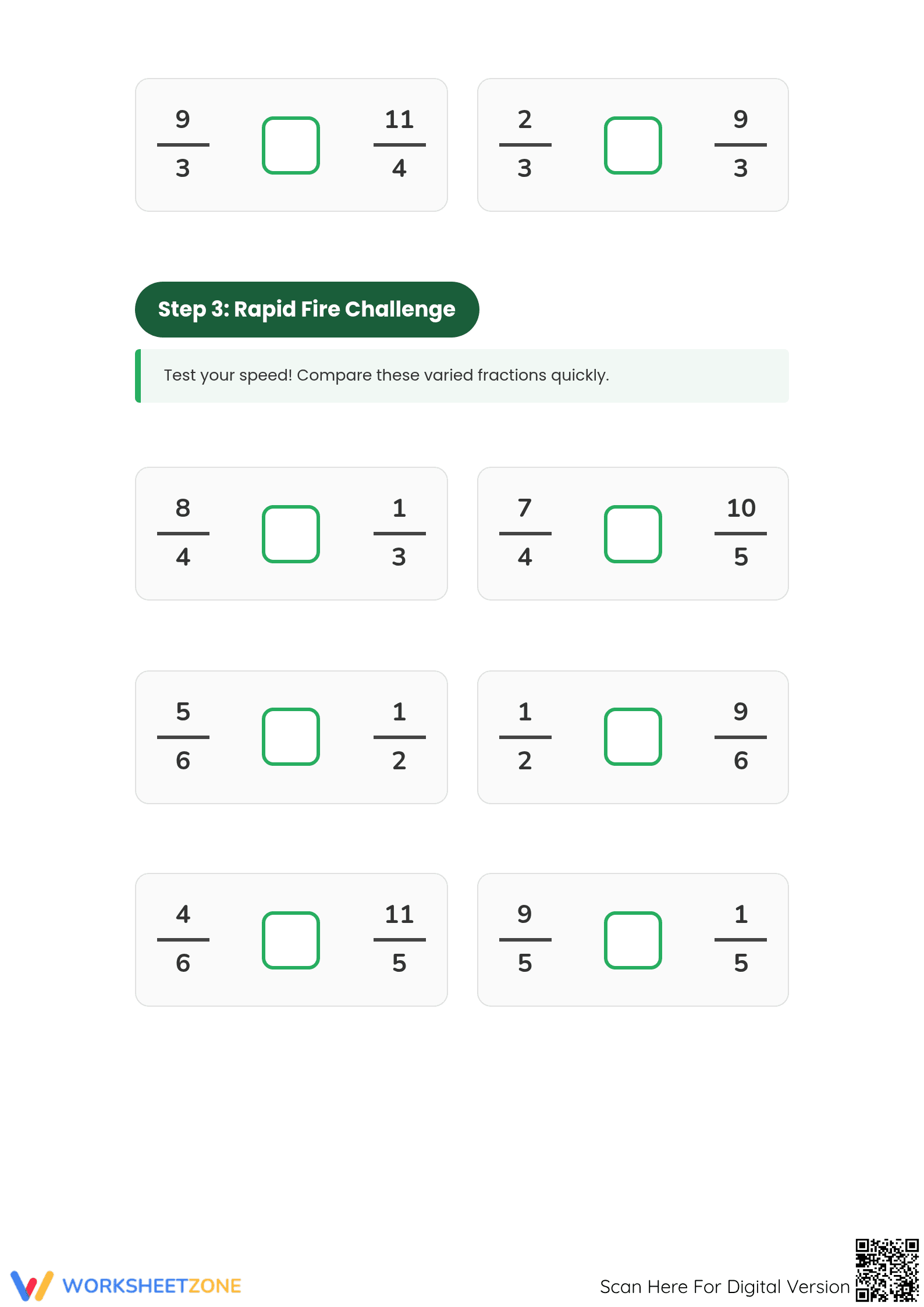 Comparing Simple and Improper Fractions | Essential Math - Page 3