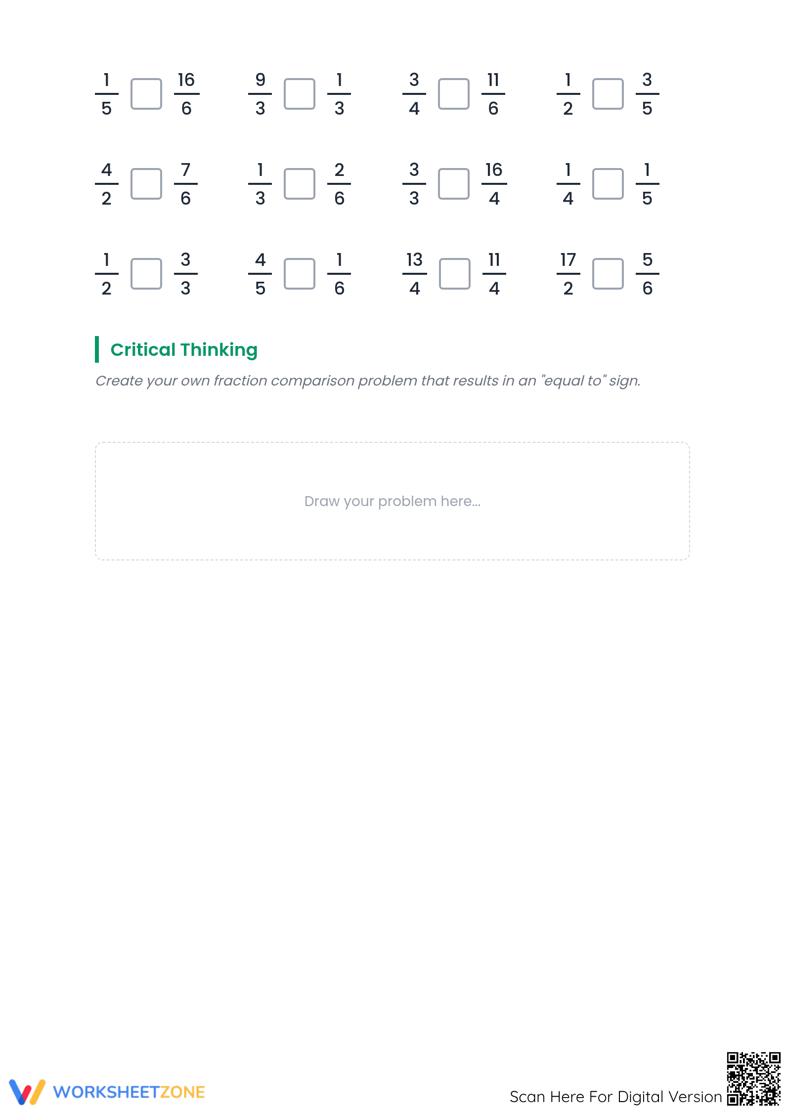 Comparing Simple and Improper Fractions | Printable Grade 4 - Page 2