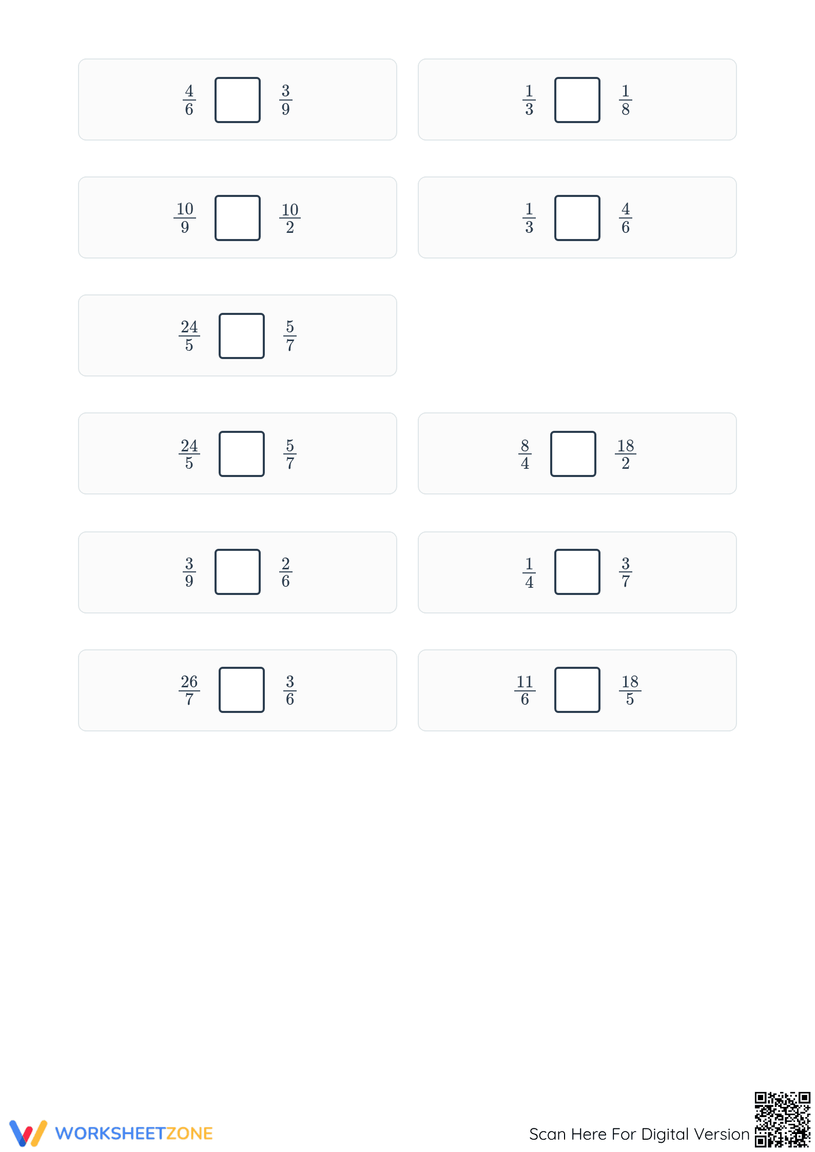 Essential Comparing Proper and Improper Fractions Worksheet - Page 3