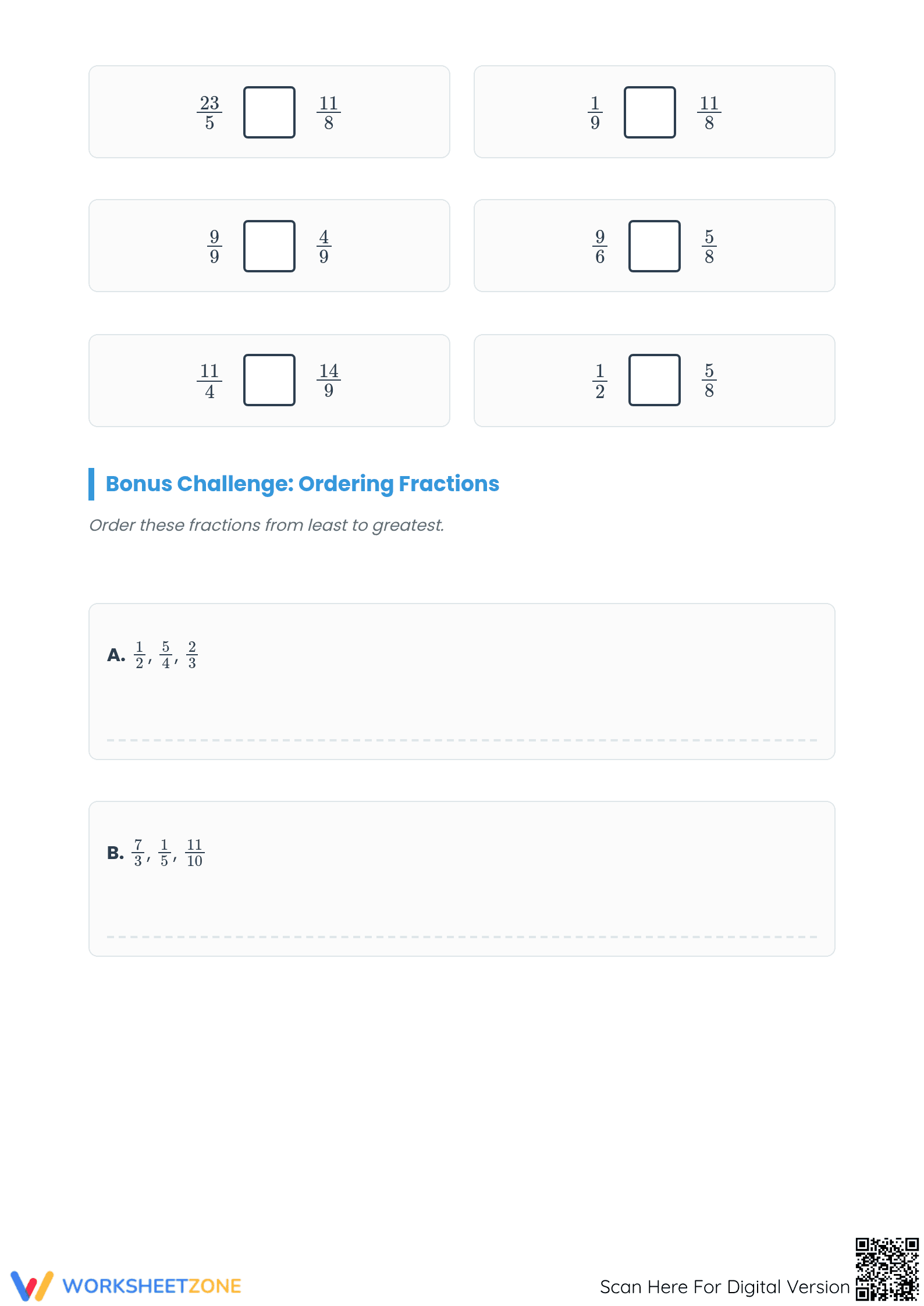 Essential Comparing Proper and Improper Fractions Worksheet - Page 4