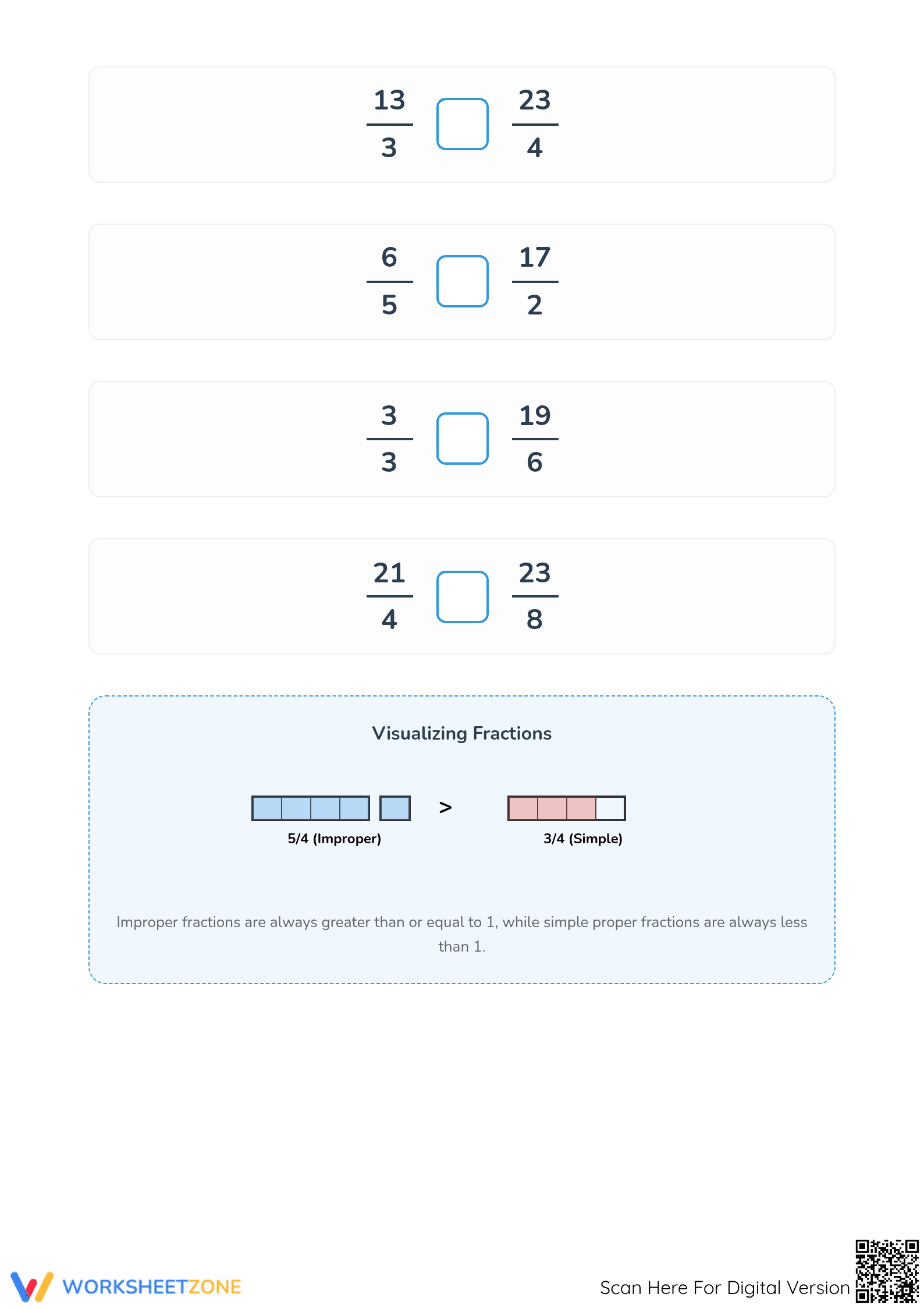 Comparing Simple and Improper Fractions | Essential Math - Page 2