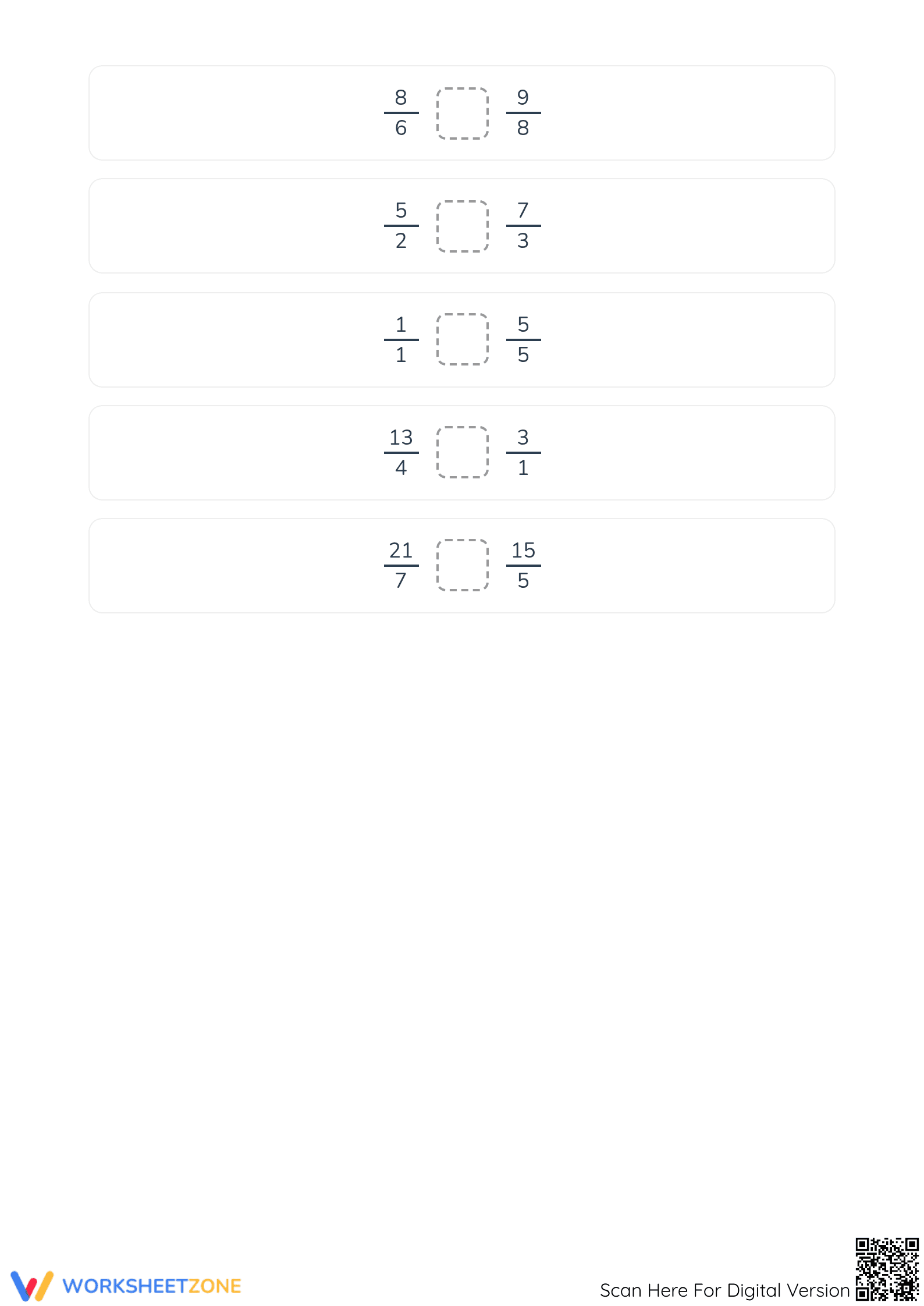 Essential Comparing Simple and Improper Fractions Worksheet - Page 4