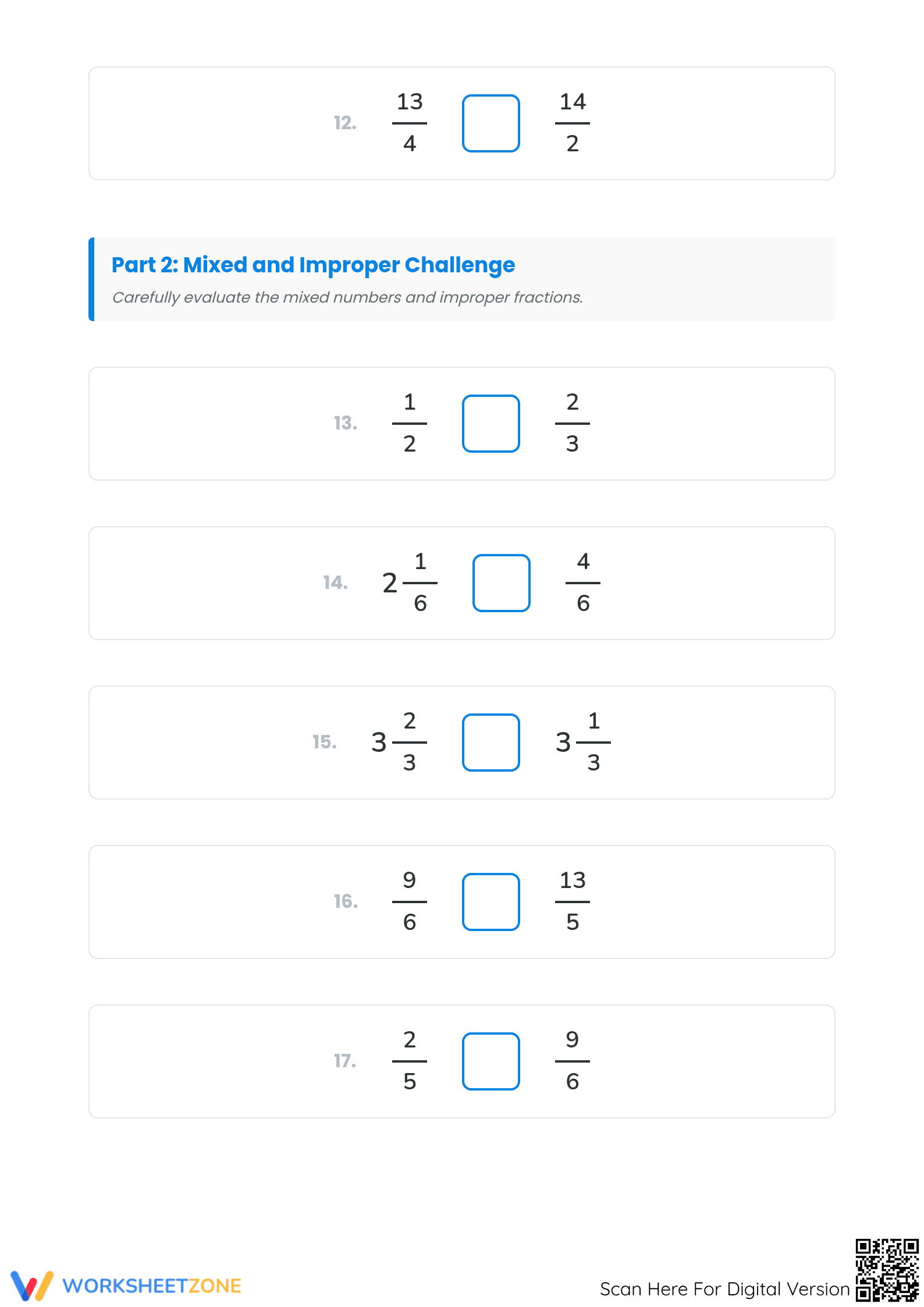 Essential Comparing Fractions Worksheet | Grade 4-5 Math - Page 3