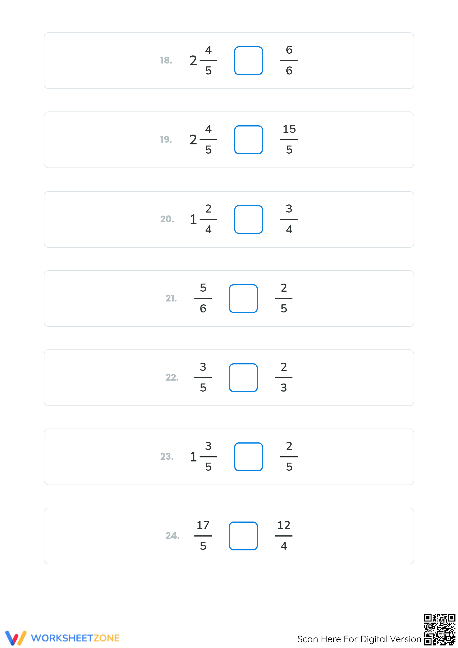Essential Comparing Fractions Worksheet | Grade 4-5 Math - Page 4