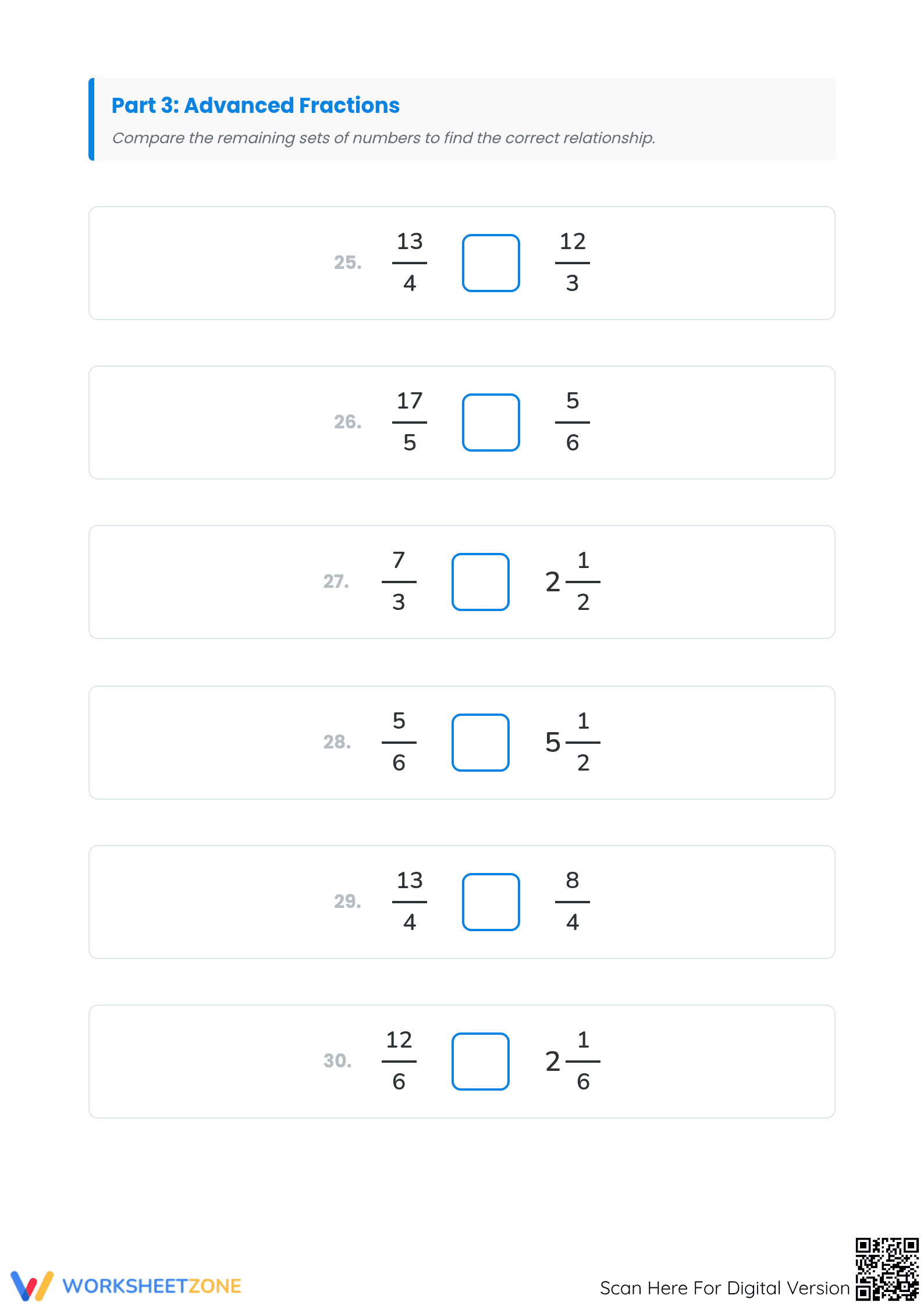 Essential Comparing Fractions Worksheet | Grade 4-5 Math - Page 5