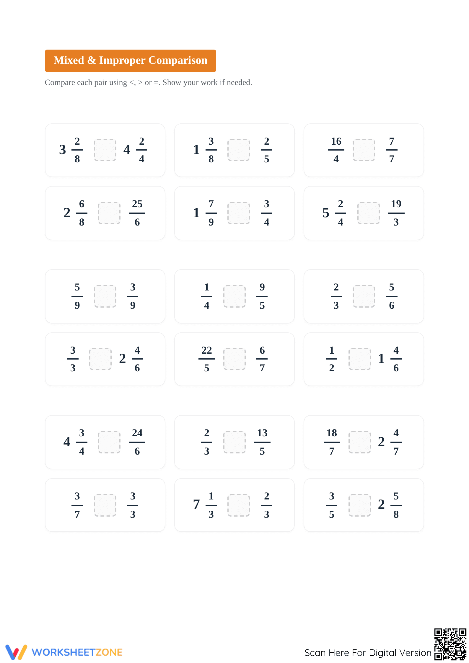 Comparing Fractions Worksheet | Essential Grade 4-5 Math - Page 2