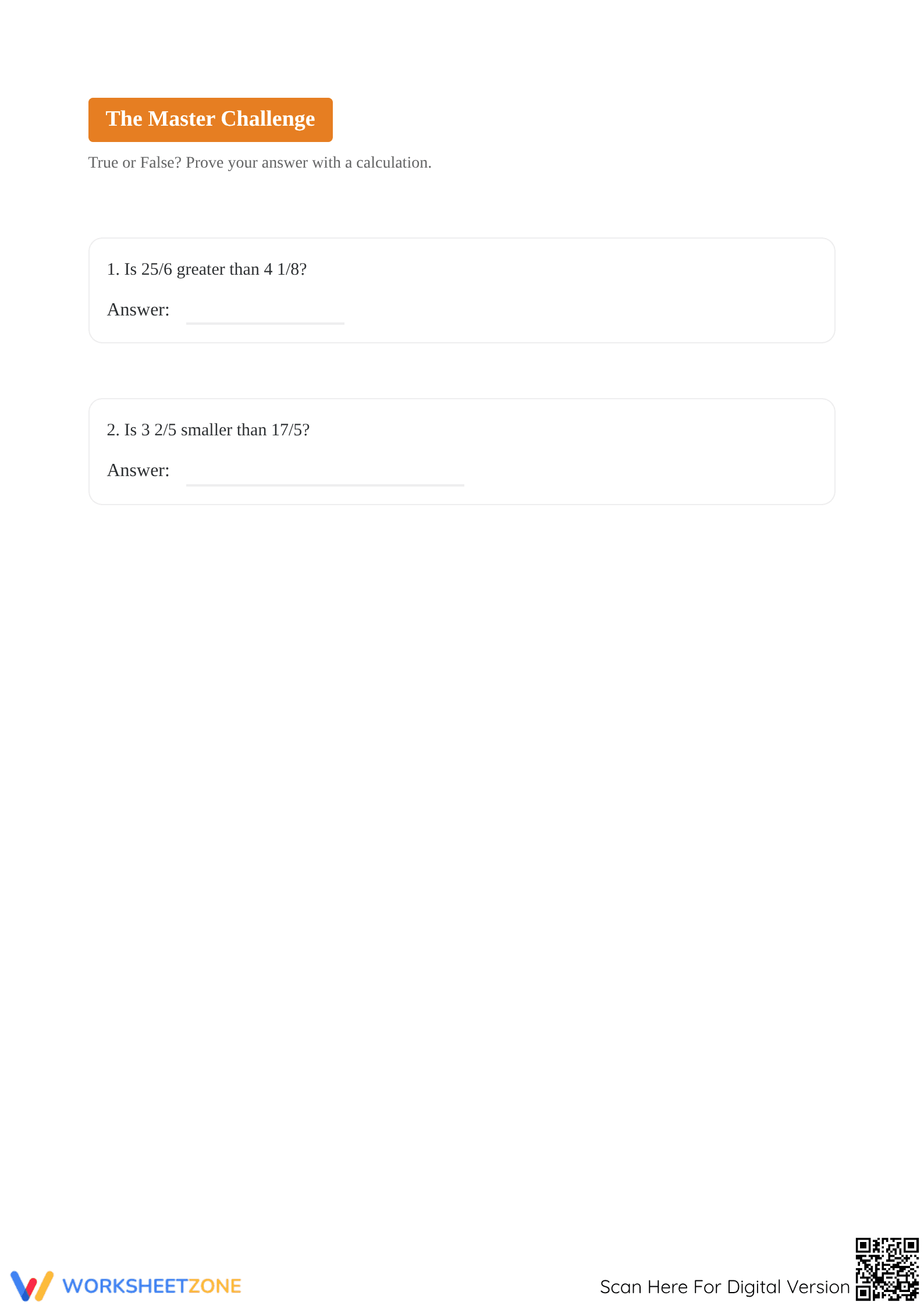 Comparing Fractions Worksheet | Essential Grade 4-5 Math - Page 5