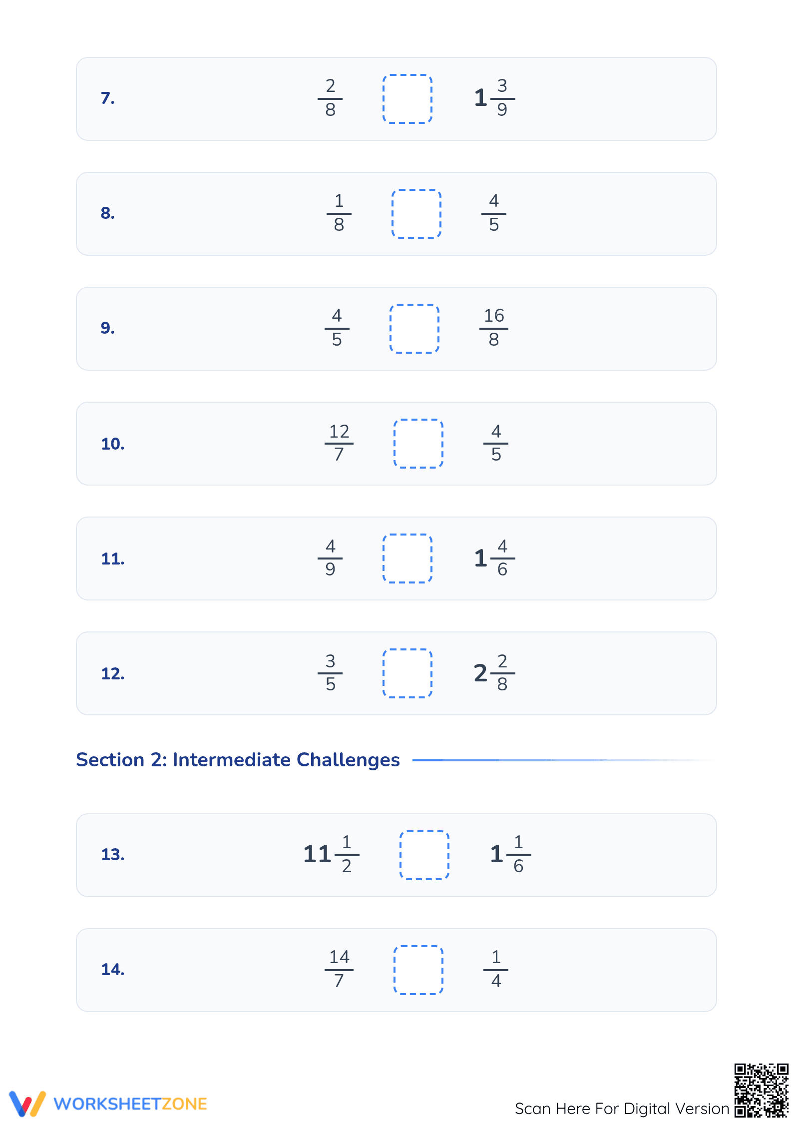 Comparing Fractions Worksheet | Grade 4 Printable Essential - Page 2