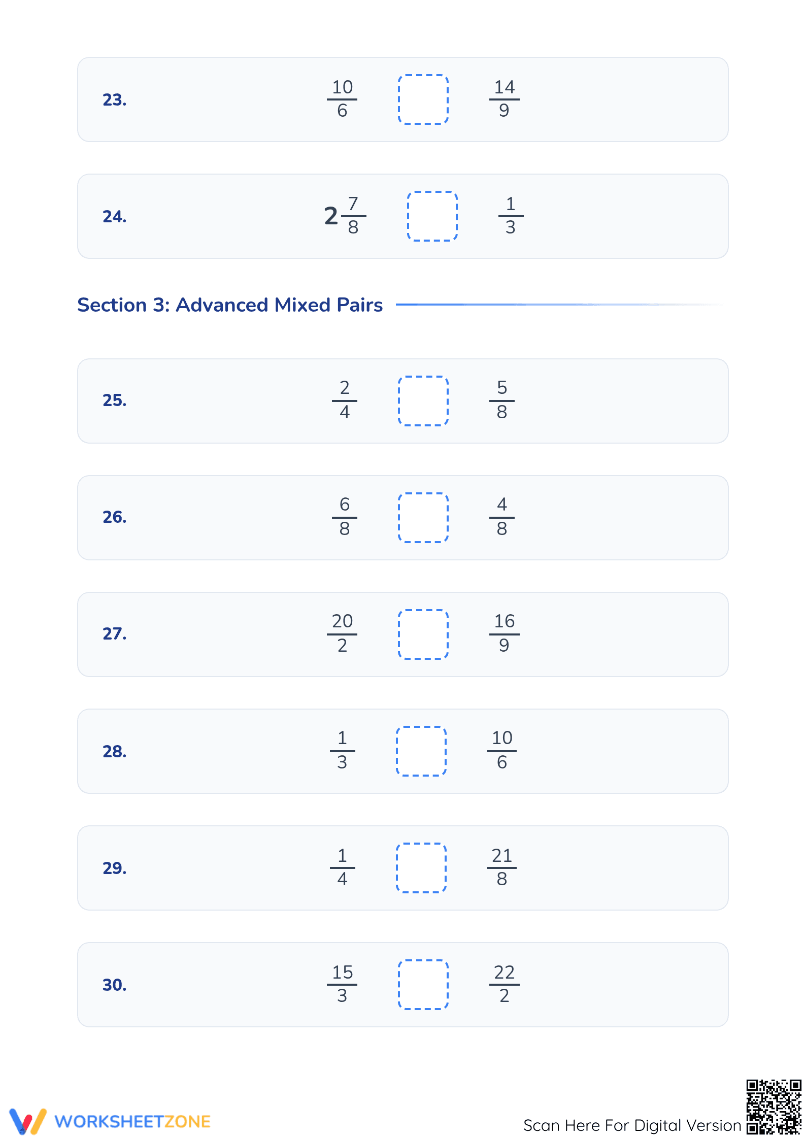 Comparing Fractions Worksheet | Grade 4 Printable Essential - Page 4