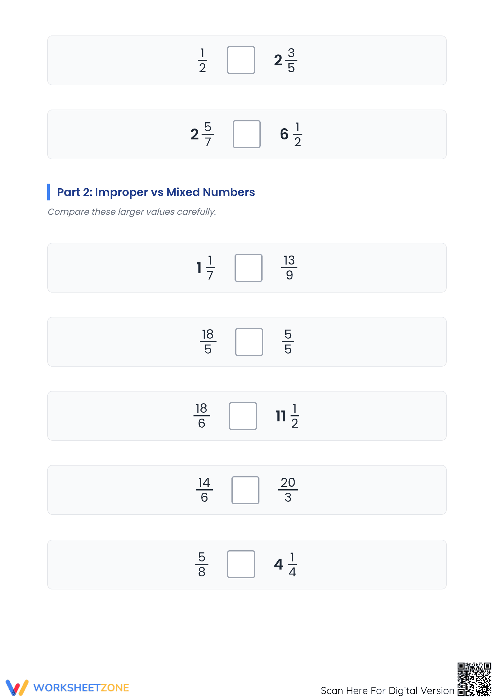 Printable Comparing Fractions Worksheet | Essential Grade 4 - Page 2