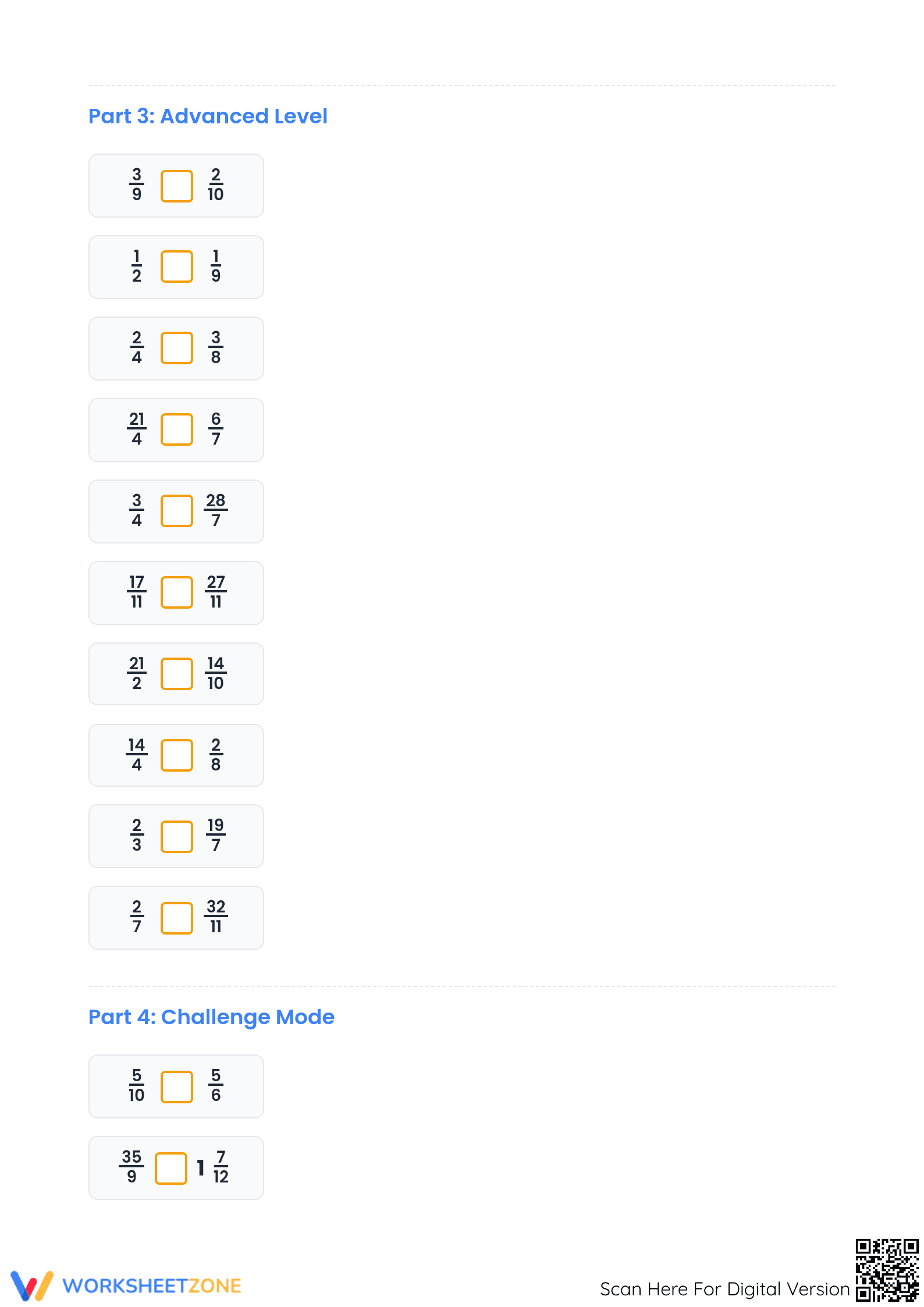 Essential Grade 4 Fractions: Comparing Mixed & Improper - Page 3