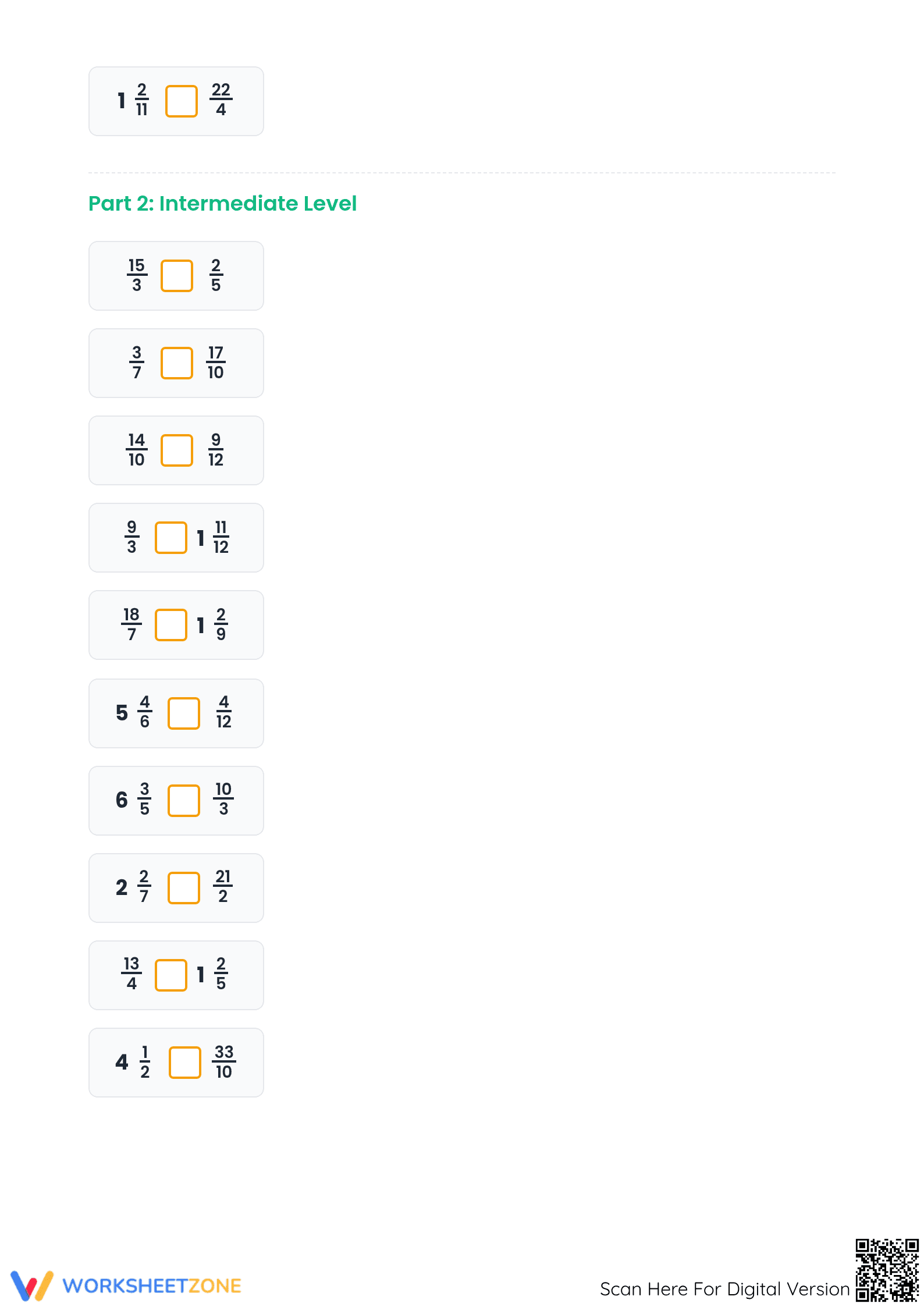 Essential Comparing Fractions Worksheet | Grade 4-6 Math - Page 2