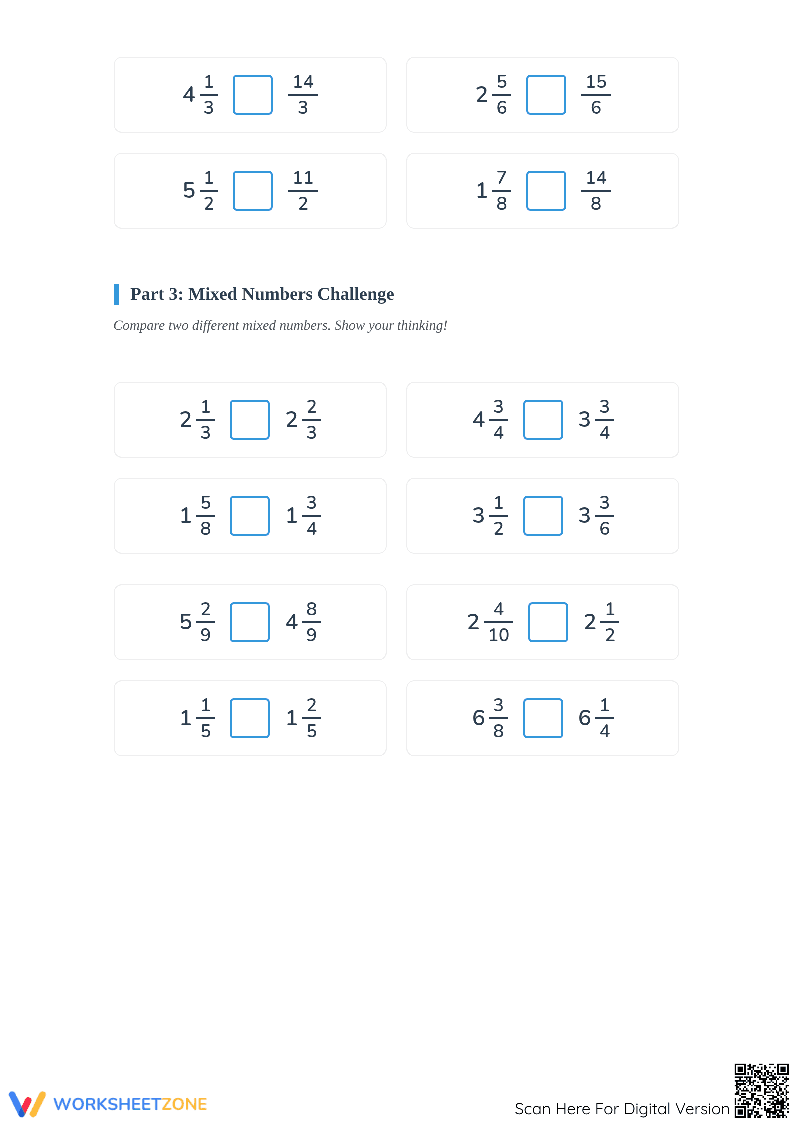 Printable Comparing Fractions Worksheet | Grade 4-5 Math - Page 2