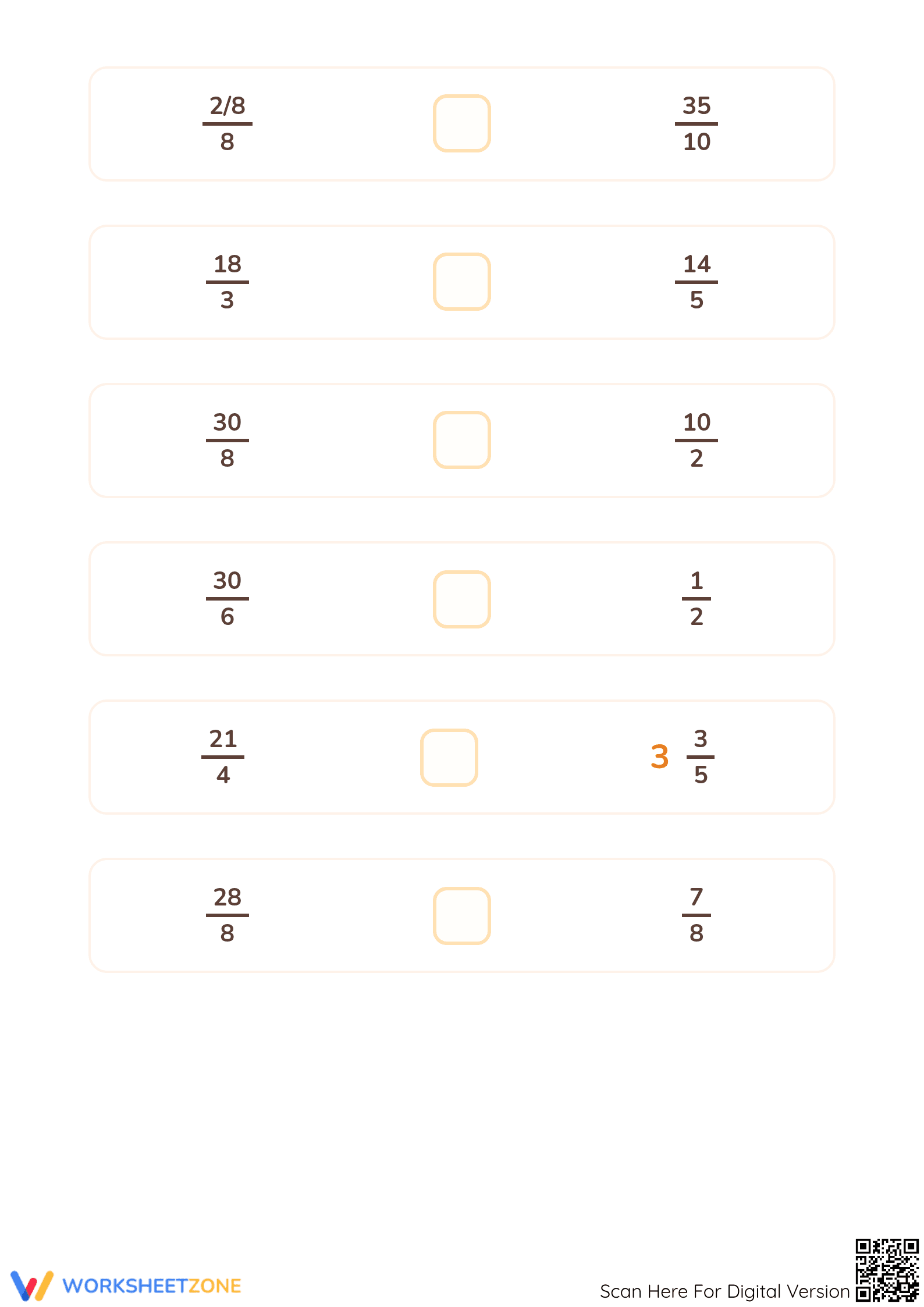 Comparing Fractions Worksheet (3 Levels) | Grade 4 Ready - Page 2