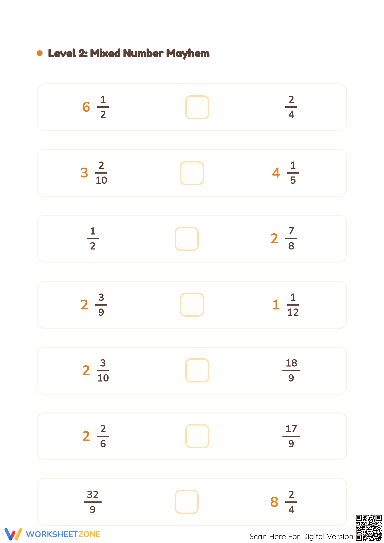 Comparing Fractions Worksheet (3 Levels) | Grade 4 Ready - Page 3