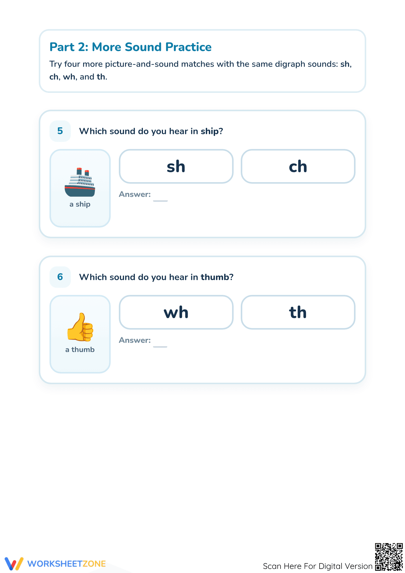 Printable Preschool Phonics Worksheet: Circle the Sound - Page 3