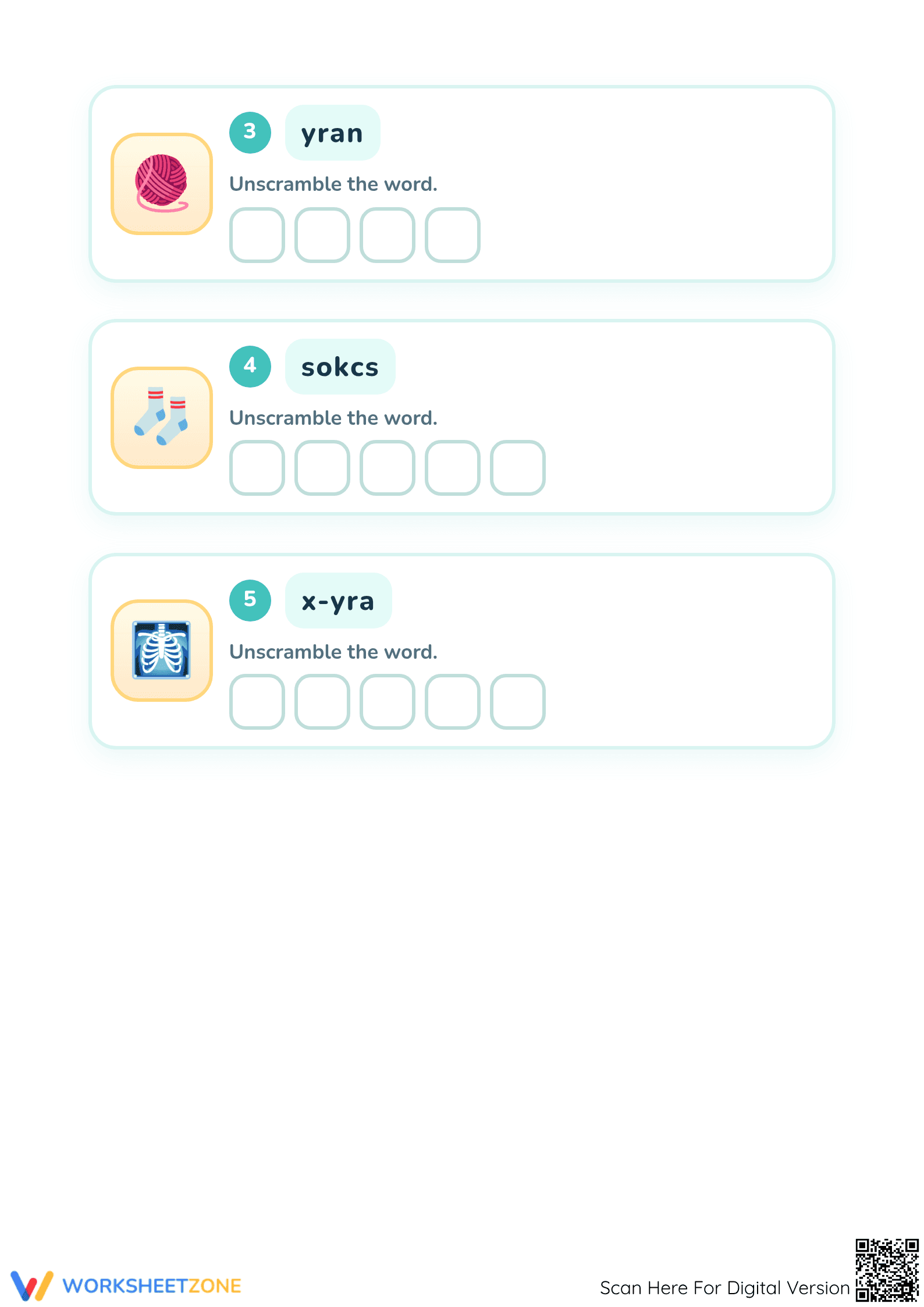 Preschool Unscramble Words Printable Worksheet | Ready - Page 2