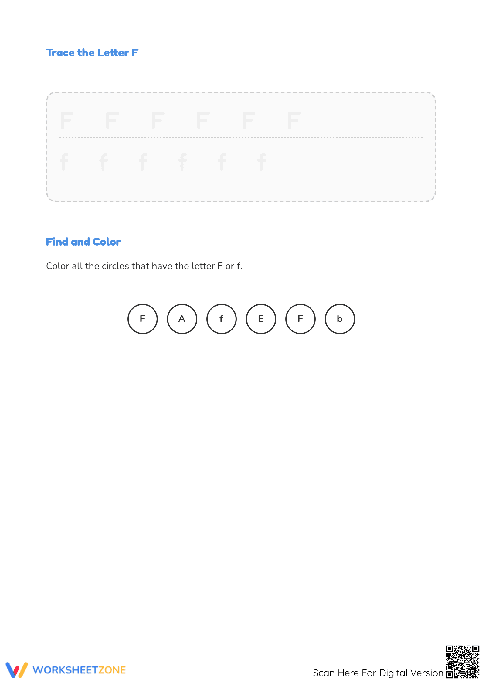 Letter F Phonics Worksheet | Preschool ELA Printable - Page 2