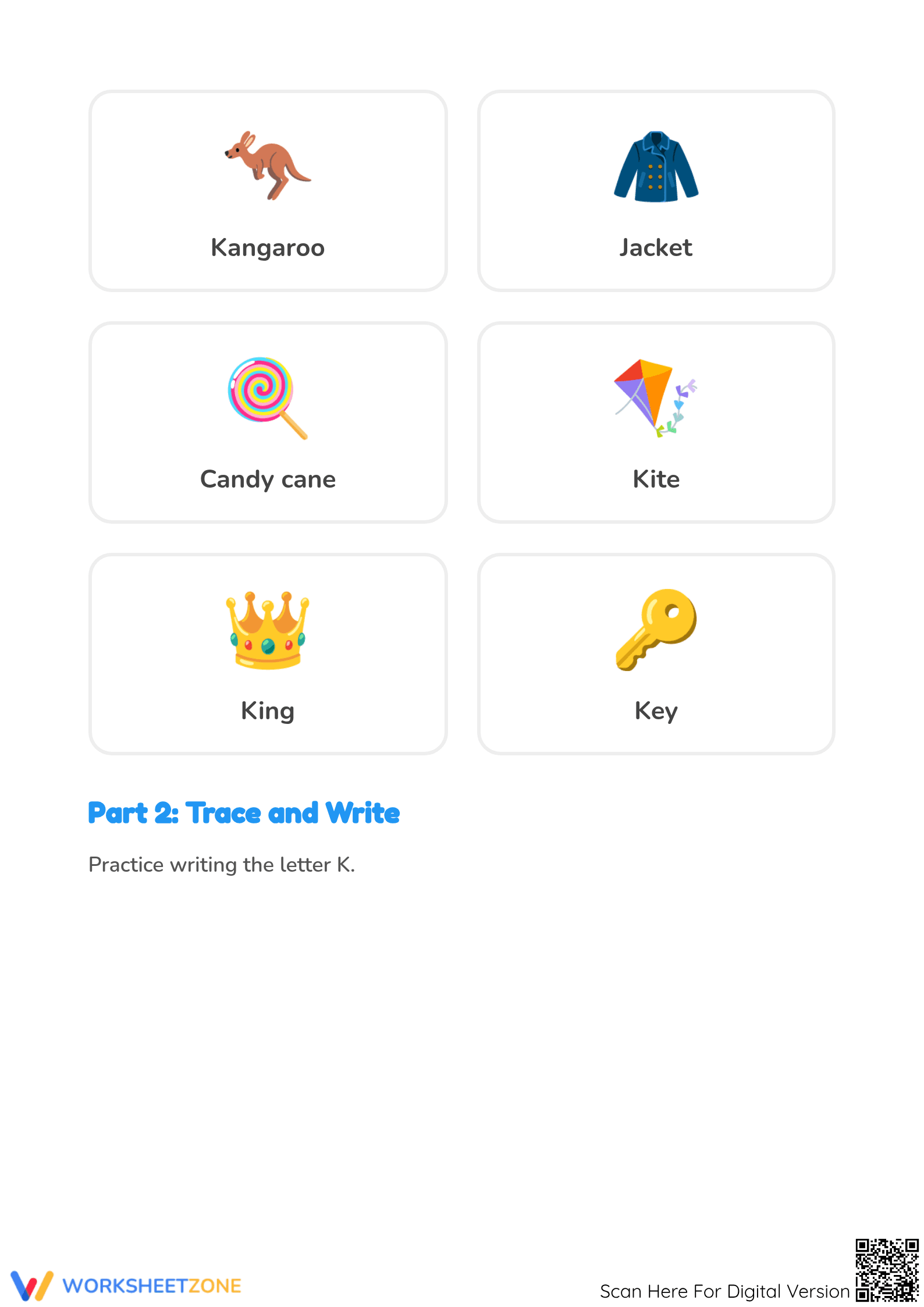 Beginning Consonants Letter K Worksheet | Essential Phonics - Page 2
