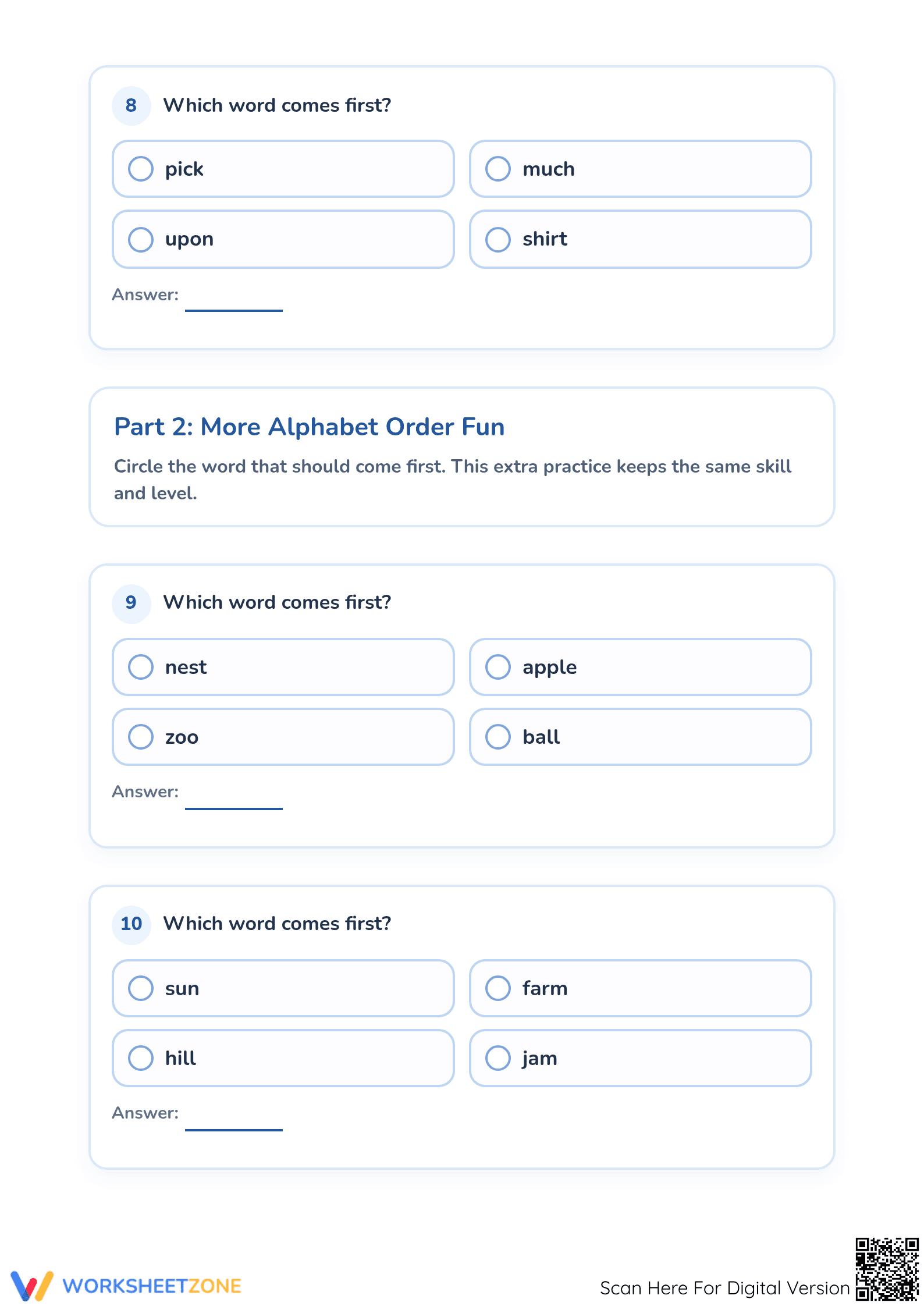 Grade 1 Alphabetical Order | Essential Printable Worksheet - Page 4