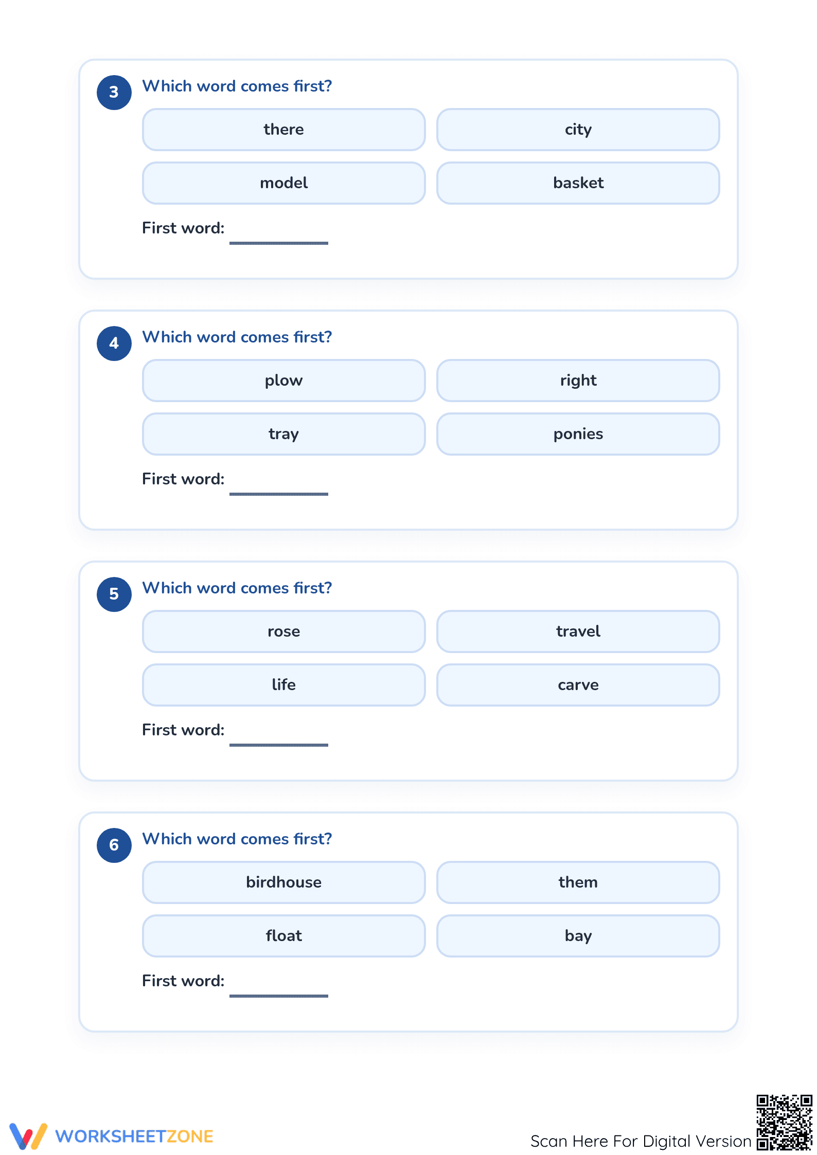 Alphabetical Order Worksheet | Grade 1 Essential ELA - Page 2
