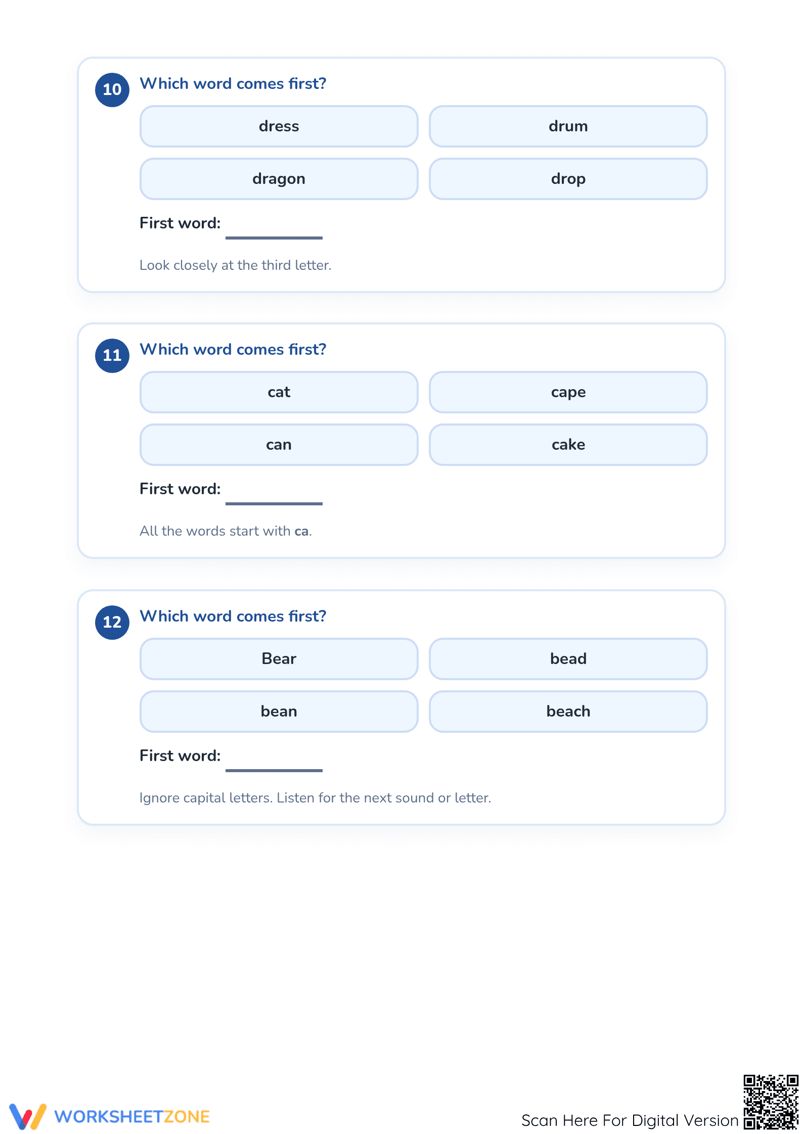 Alphabetical Order Worksheet | Grade 1 Essential ELA - Page 4