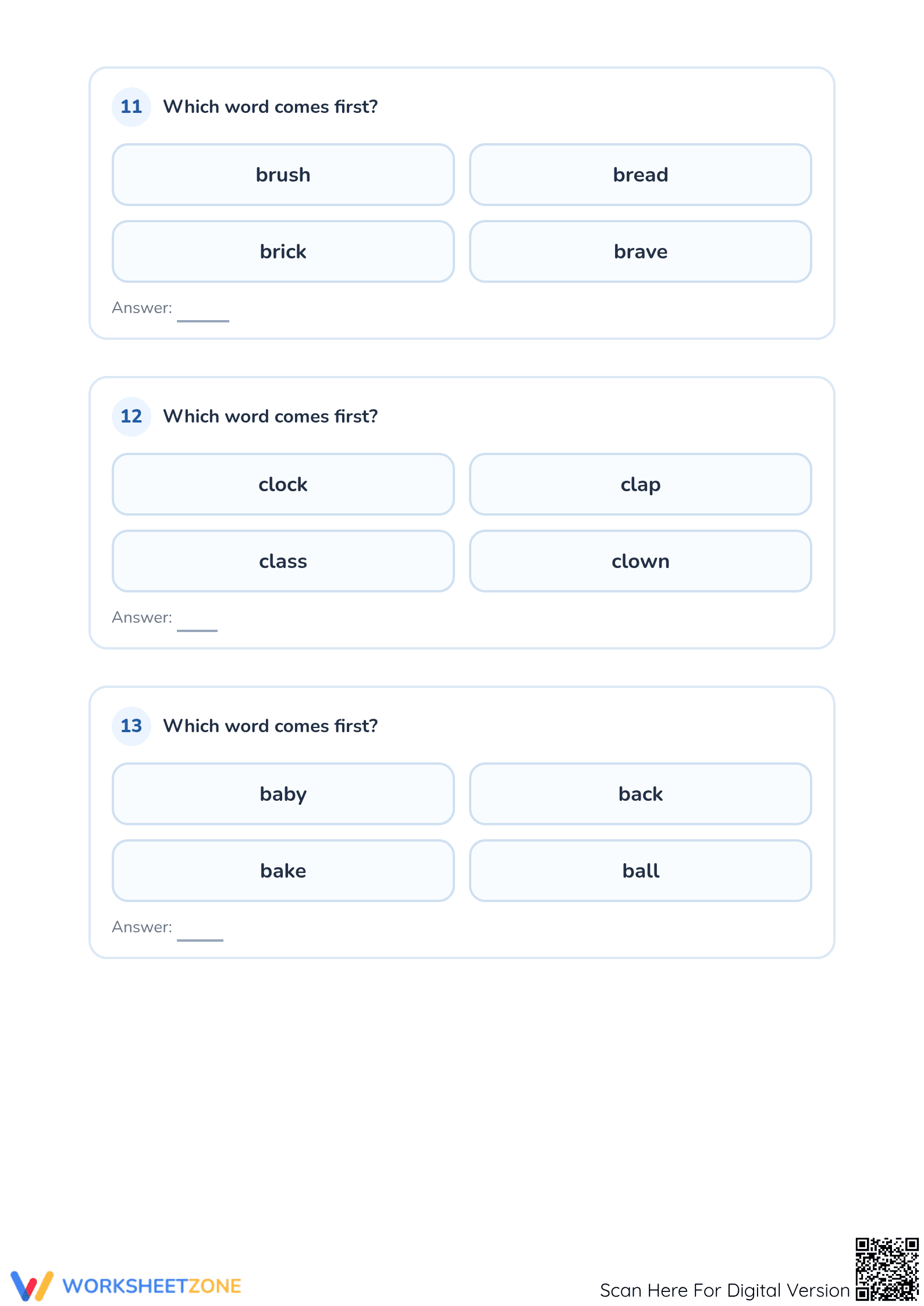 Printable Grade 1 ABC Order Worksheet | Essential Practice - Page 5