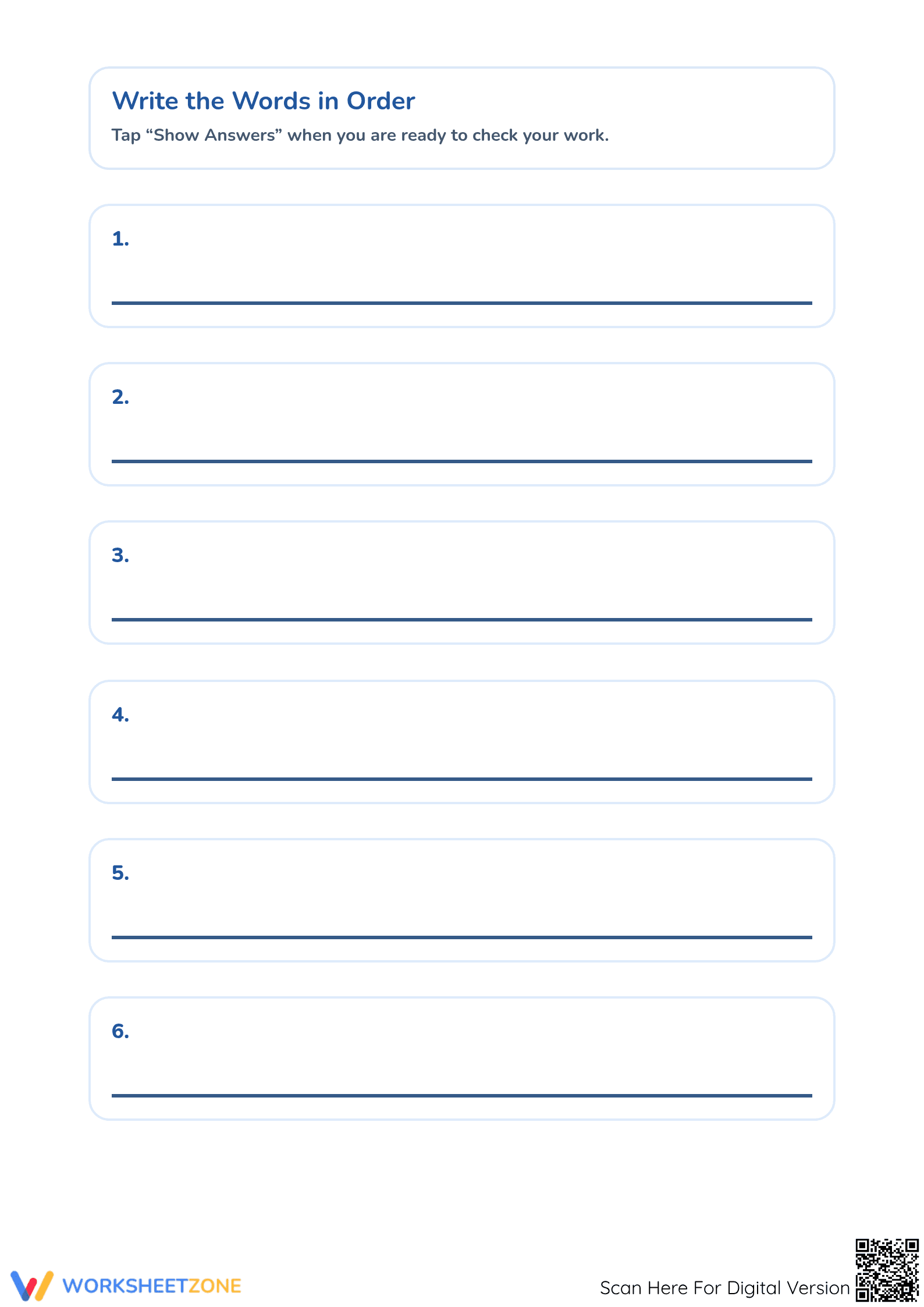 Printable Grade 1 Alphabetical Order Worksheet - Page 2