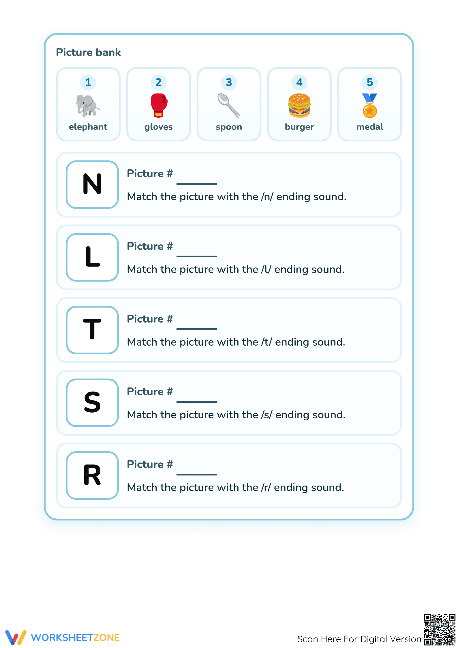 Preschool Ending Consonants — Printable No-Prep Worksheet - Page 2