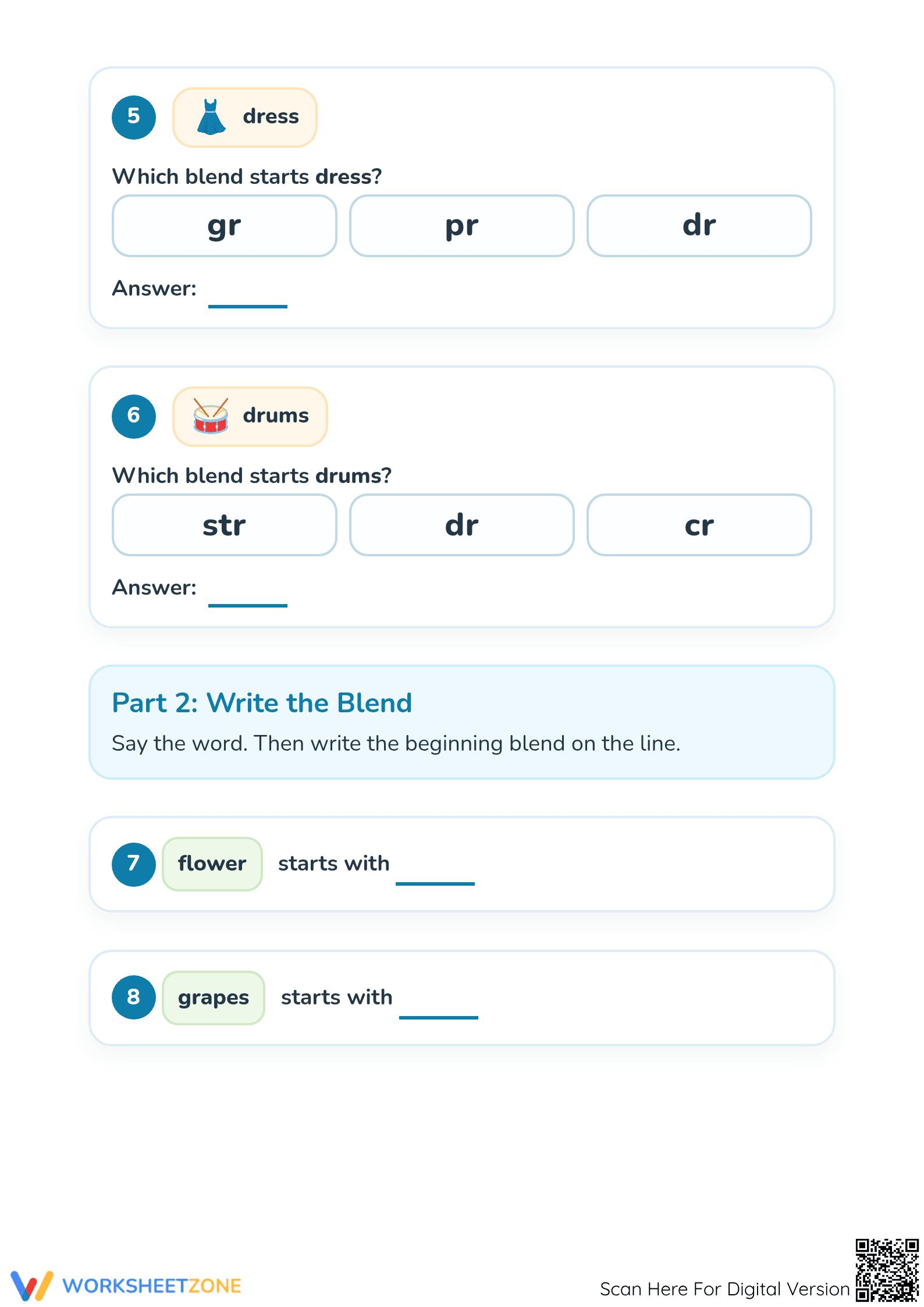 Essential Consonant Blends Worksheet | Preschool Printable - Page 3