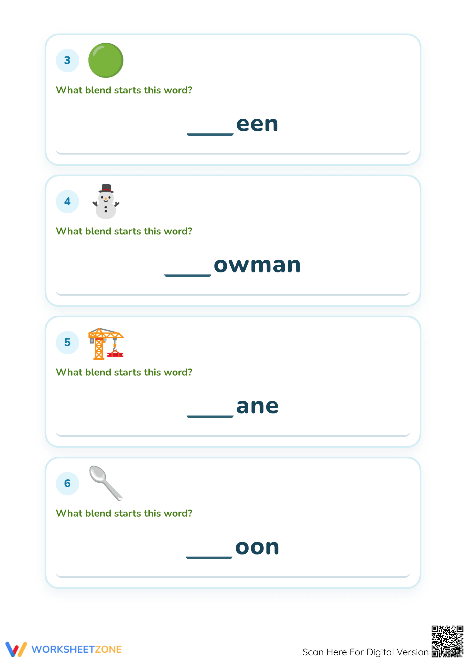 Printable Consonant Blends Worksheet | Grade 1 ELA - Page 2