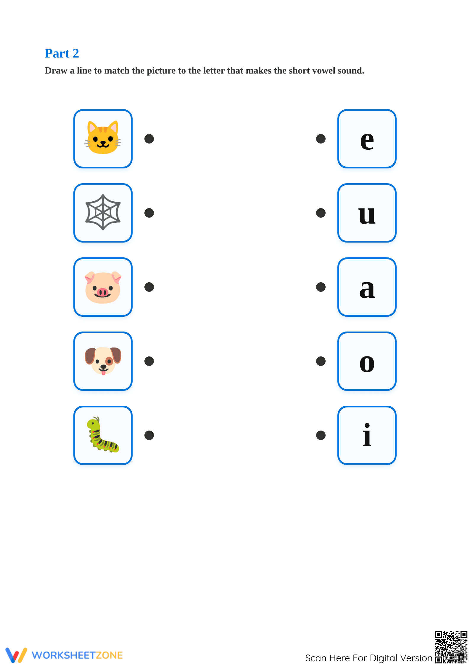 Short Vowels Worksheet | Grade K ELA Printable - Page 2