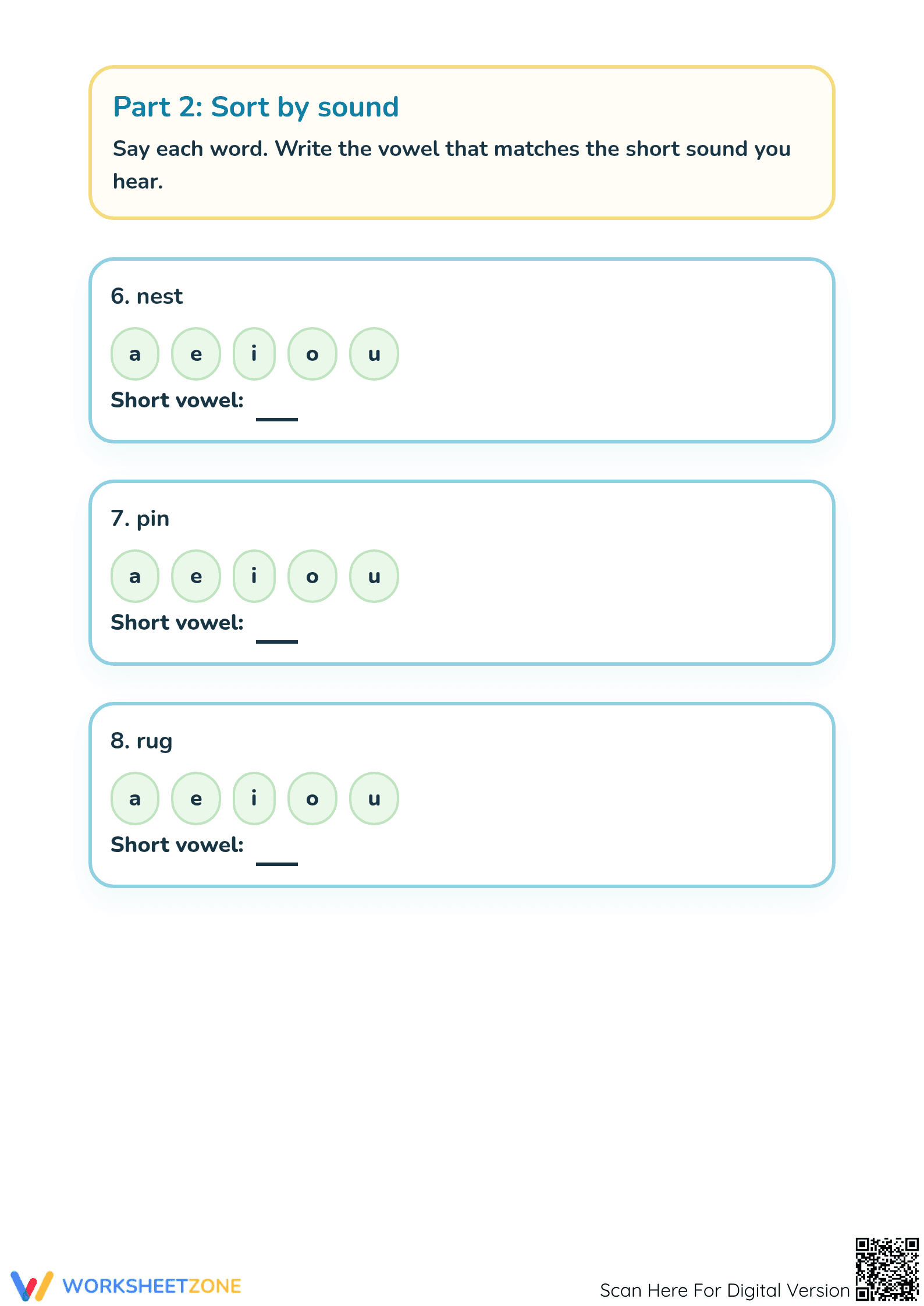 Essential Short Vowel Practice Worksheet | Kindergarten - Page 4