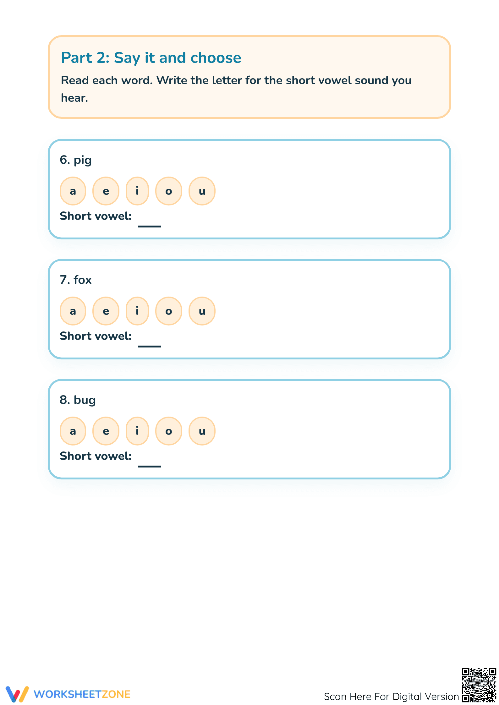 Short Vowel Sounds Worksheet | Grade K-1 Printable - Page 4