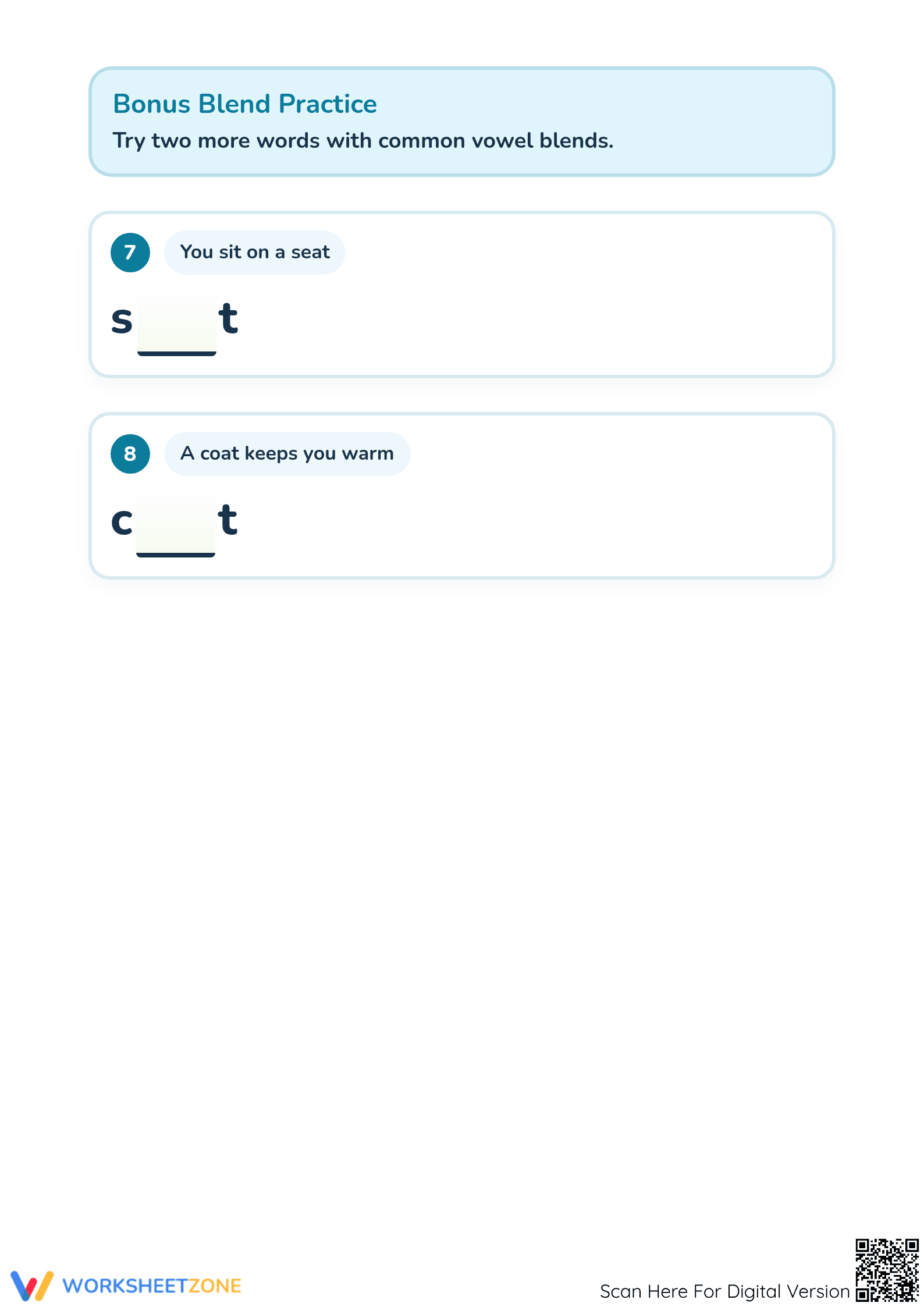 Essential Blending Vowels Worksheet | Grade K-1 ELA - Page 3