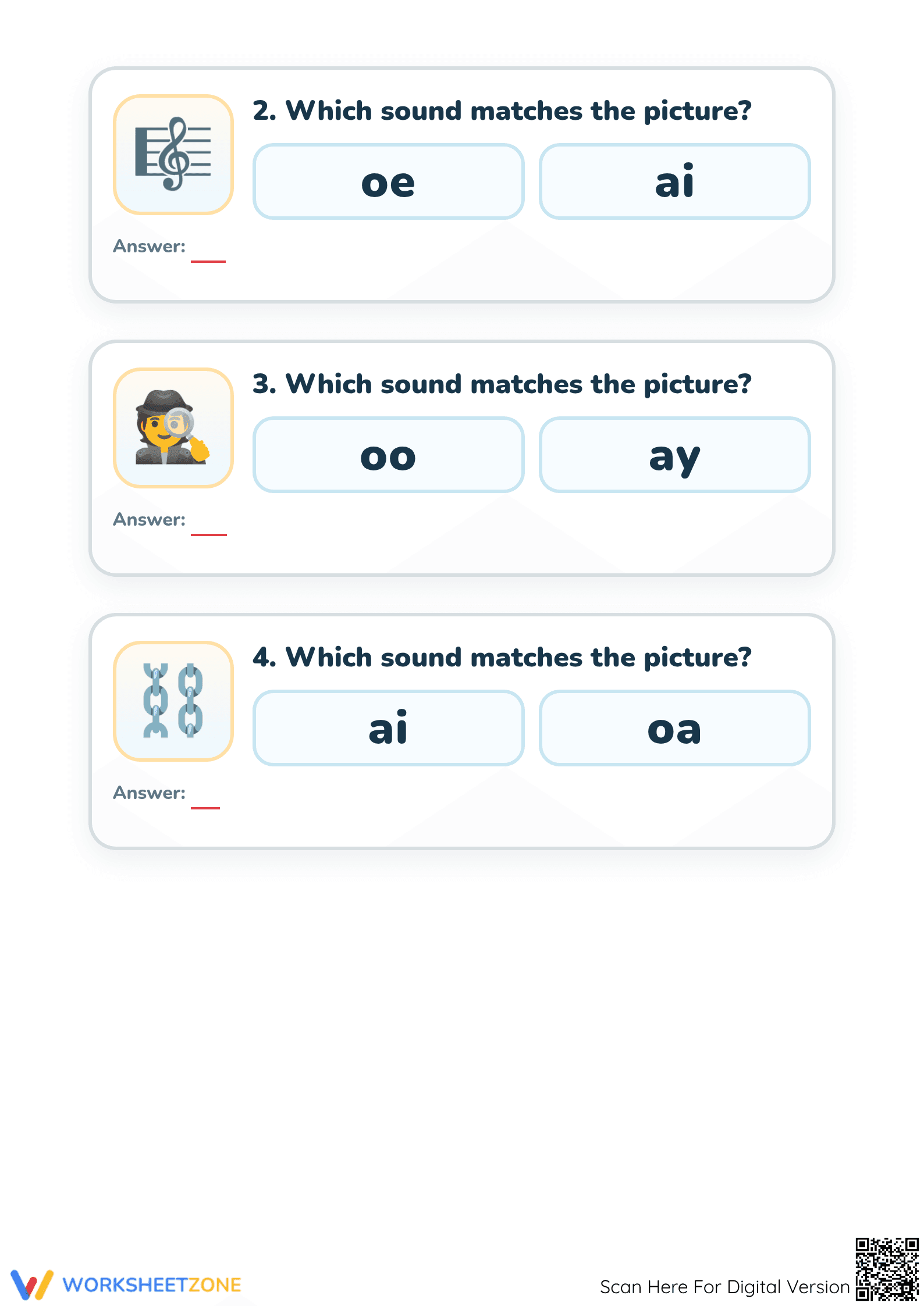 Grade 1 Vowel Digraphs — Printable No-Prep Worksheet - Page 2