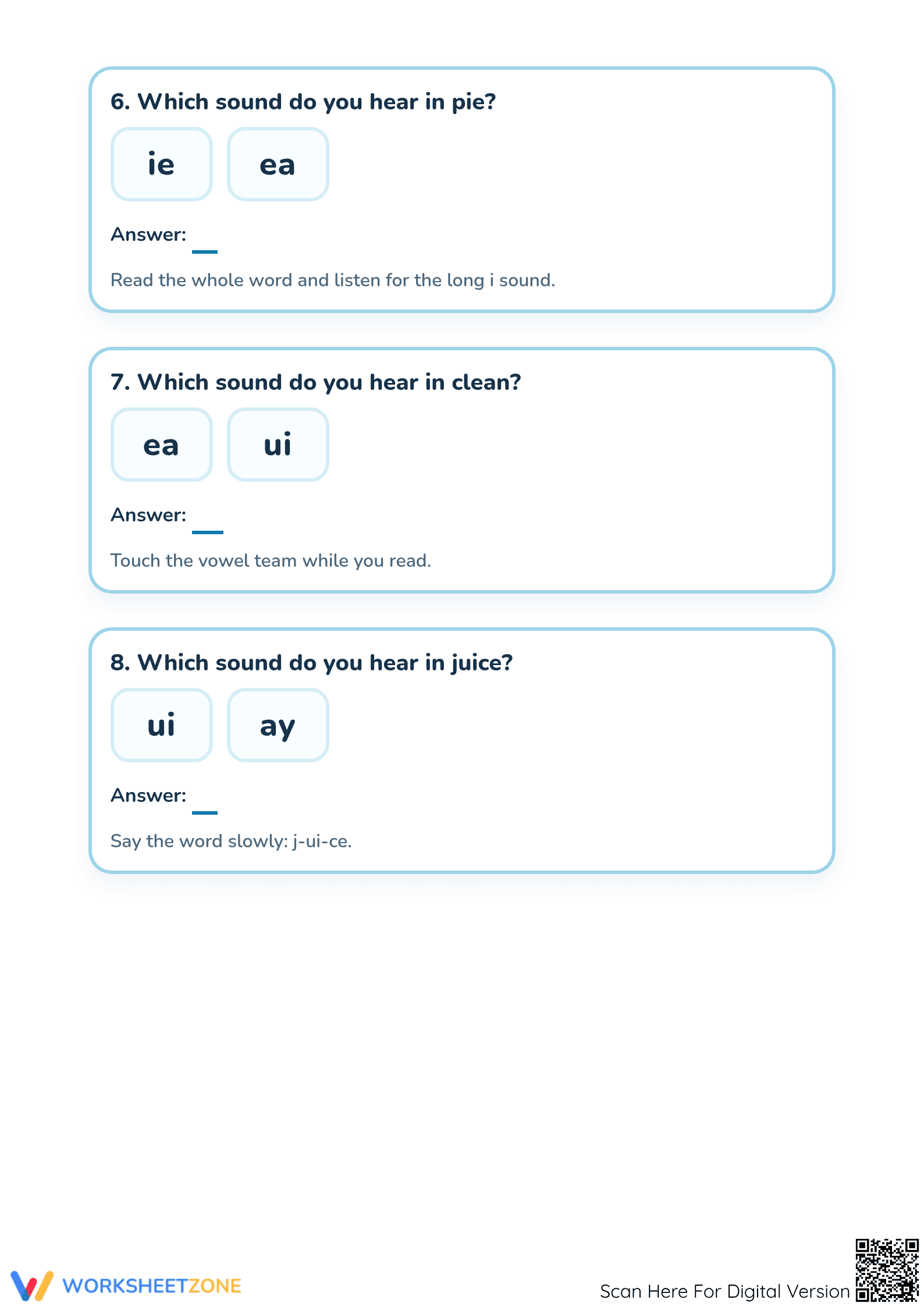 Essential Vowel Digraphs Practice: Grade 1 Phonics Guide - Page 3