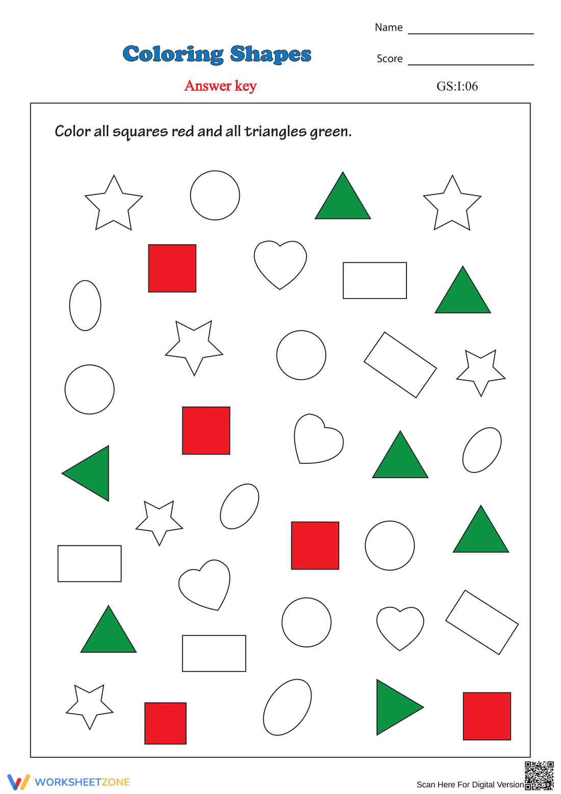 Fun Coloring Shapes Worksheet for Kids - Page 2