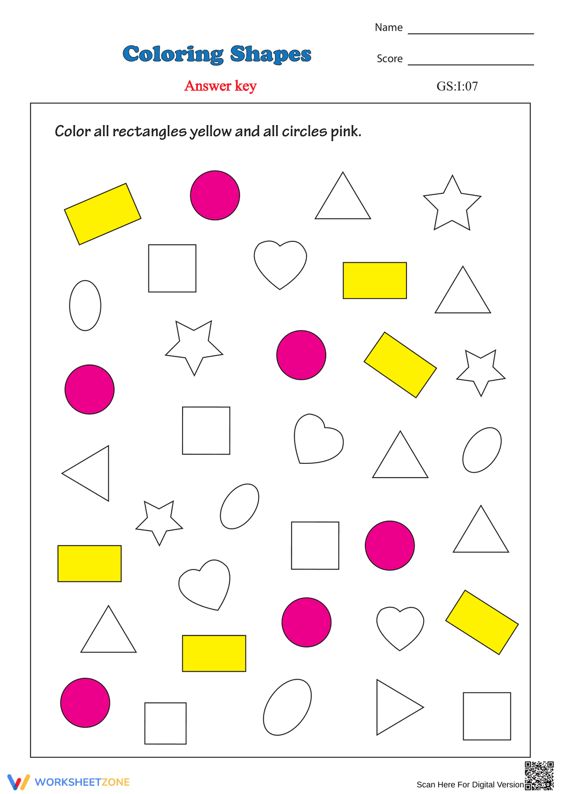 Enhance Creativity with Coloring Shapes Worksheet - Page 2