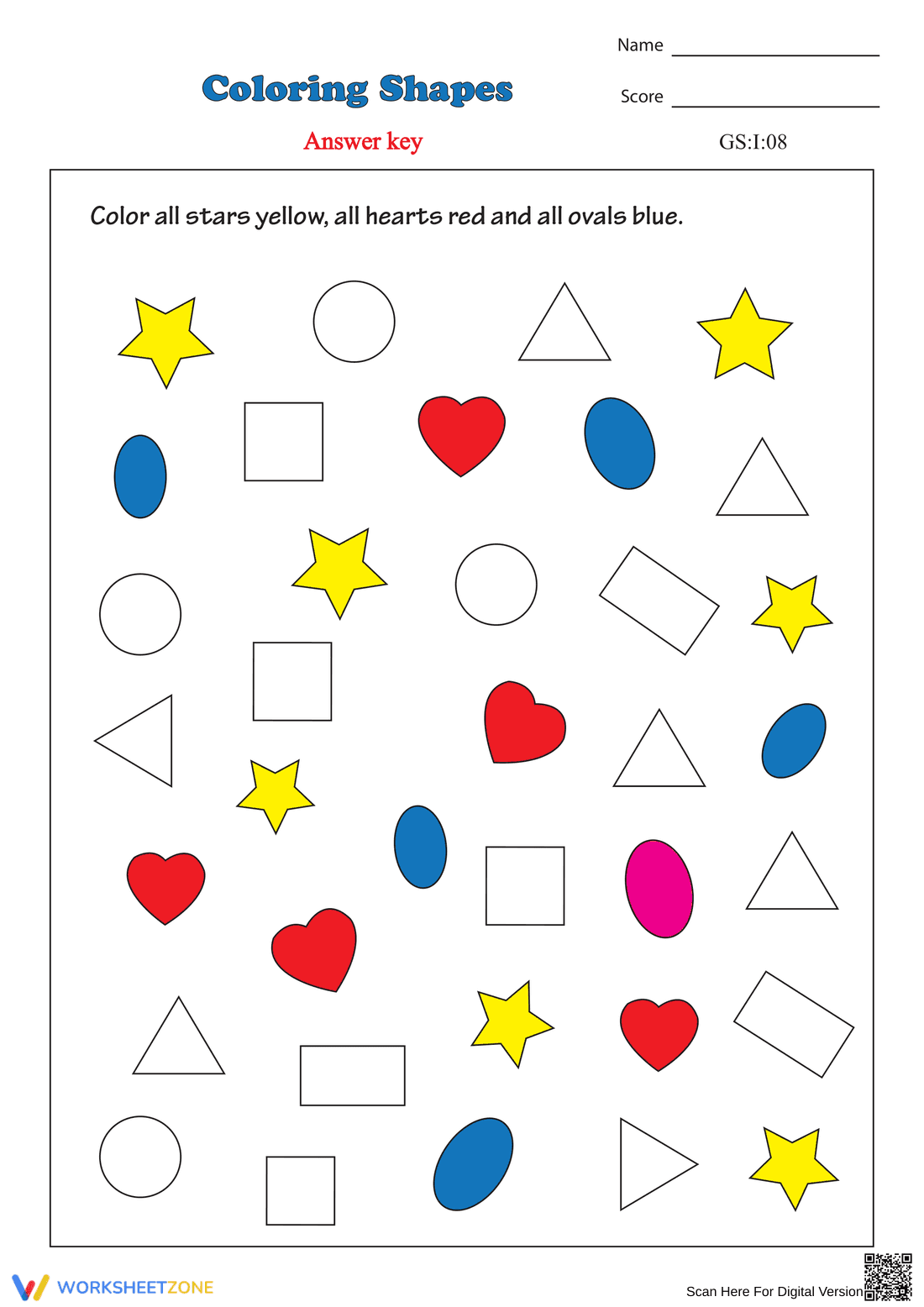 Worksheet: Creative Coloring Shapes Activity - Page 2